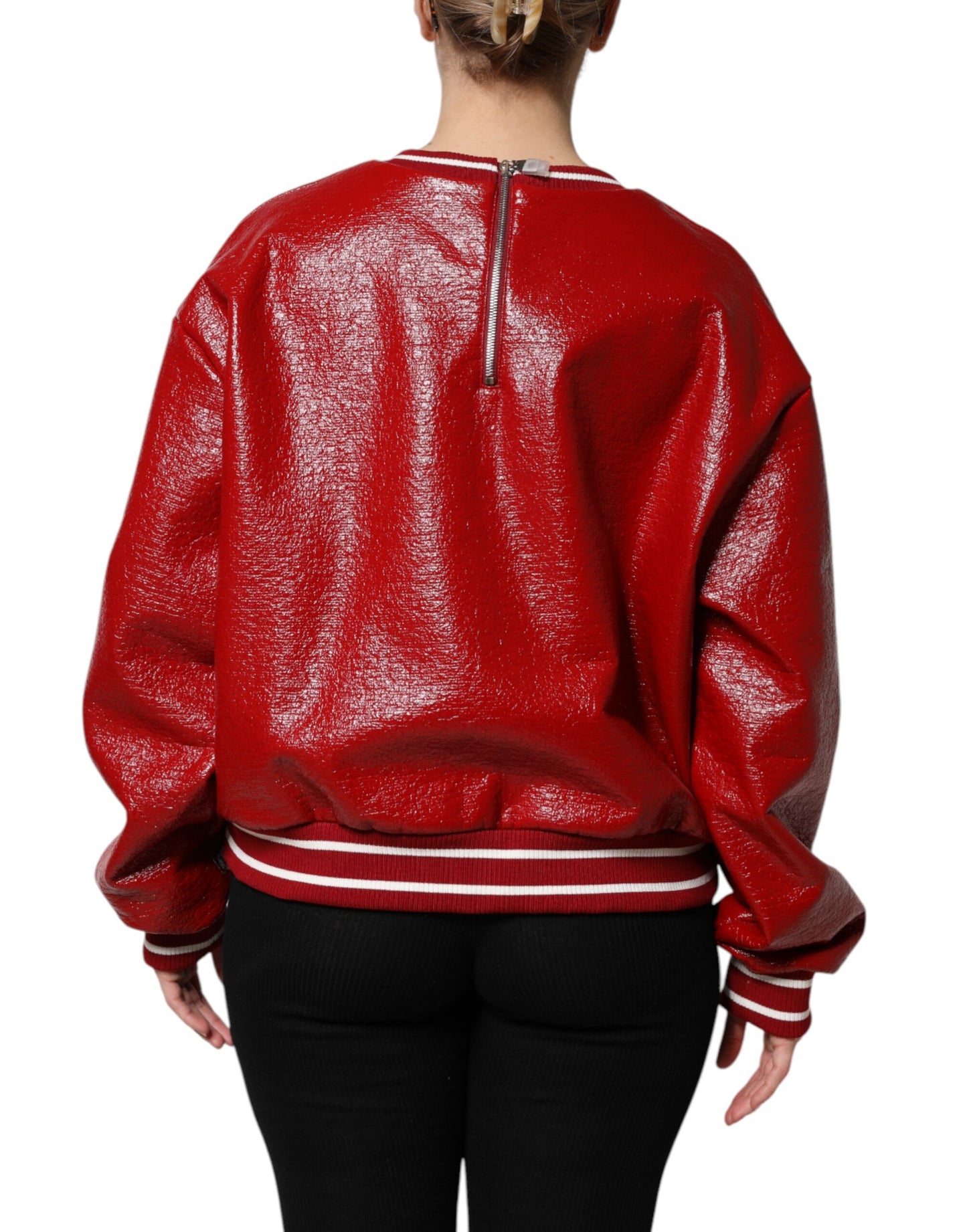 Dolce & Gabbana Red Wool DGLogo Crew Neck Jumper