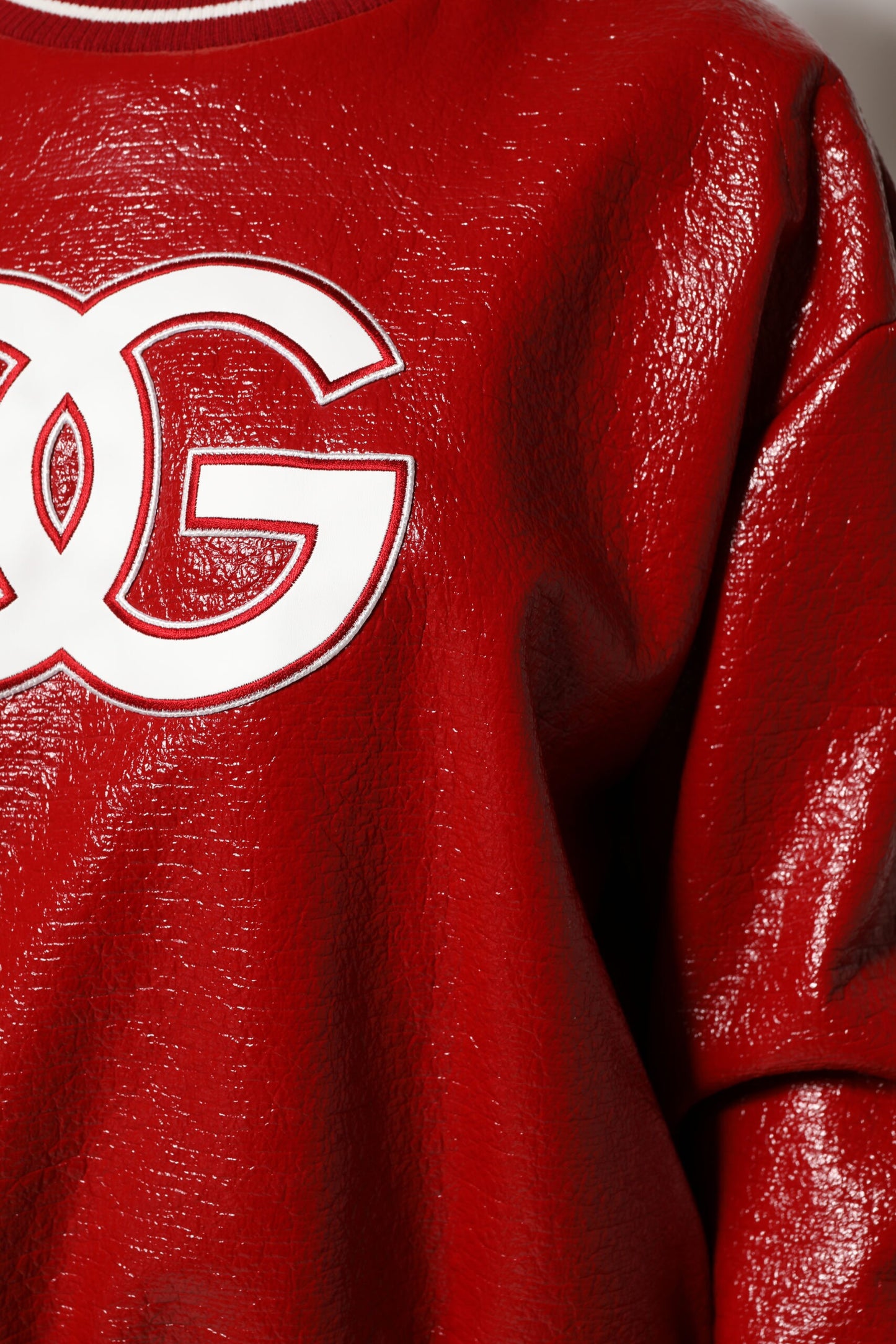 Dolce & Gabbana Red Wool DGLogo Crew Neck Jumper