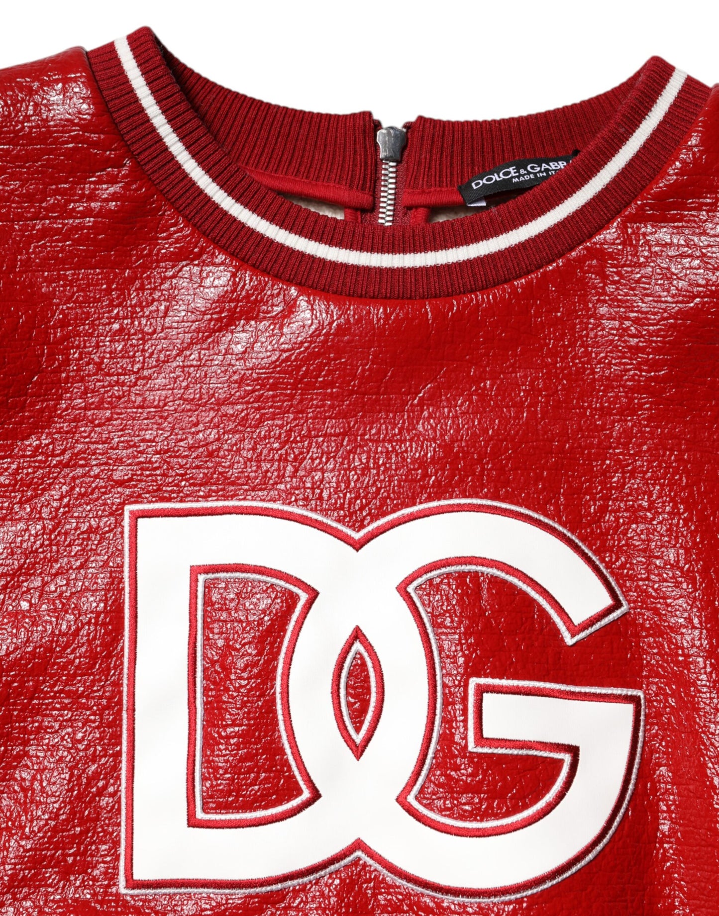 Dolce & Gabbana Red Wool DGLogo Crew Neck Jumper