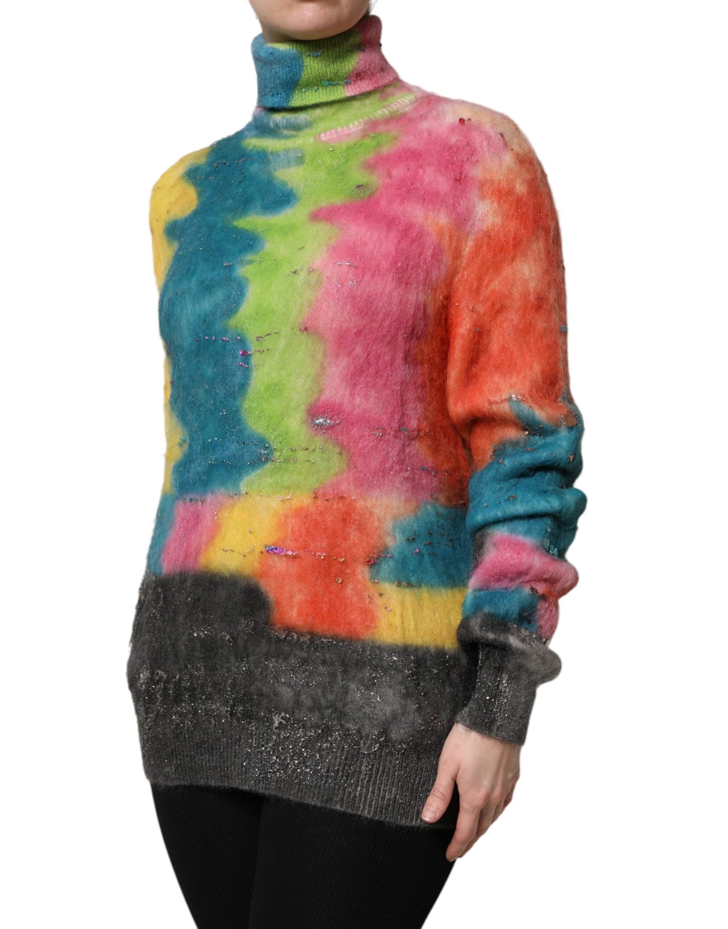 Dolce & Gabbana Multicolour Mohair Turtleneck Jumper