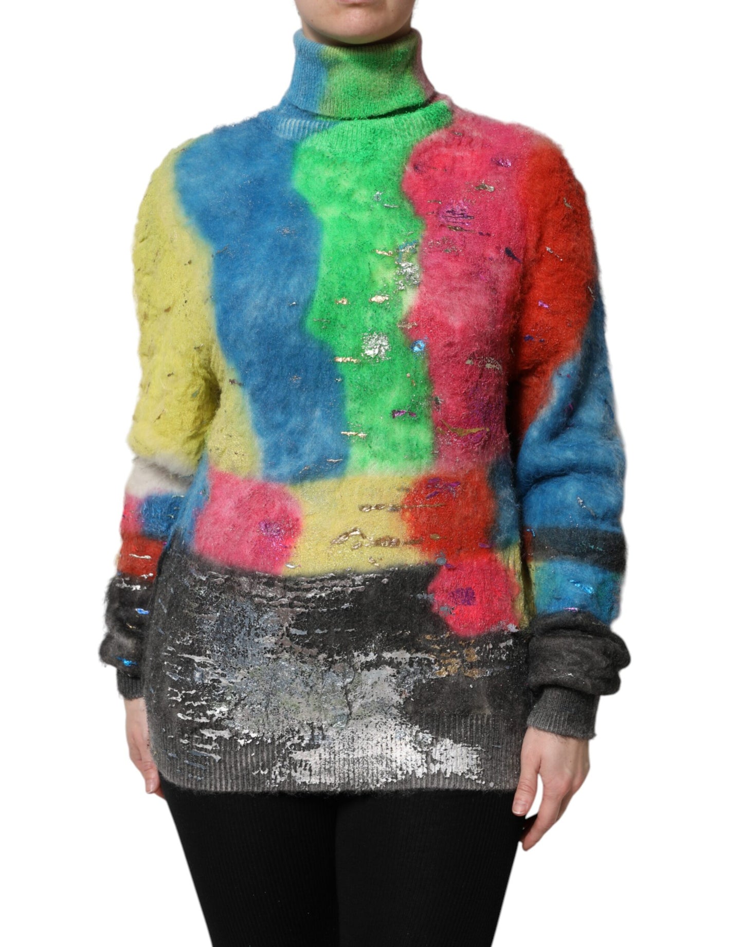 Dolce & Gabbana Multicolour Mohair Turtleneck Jumper