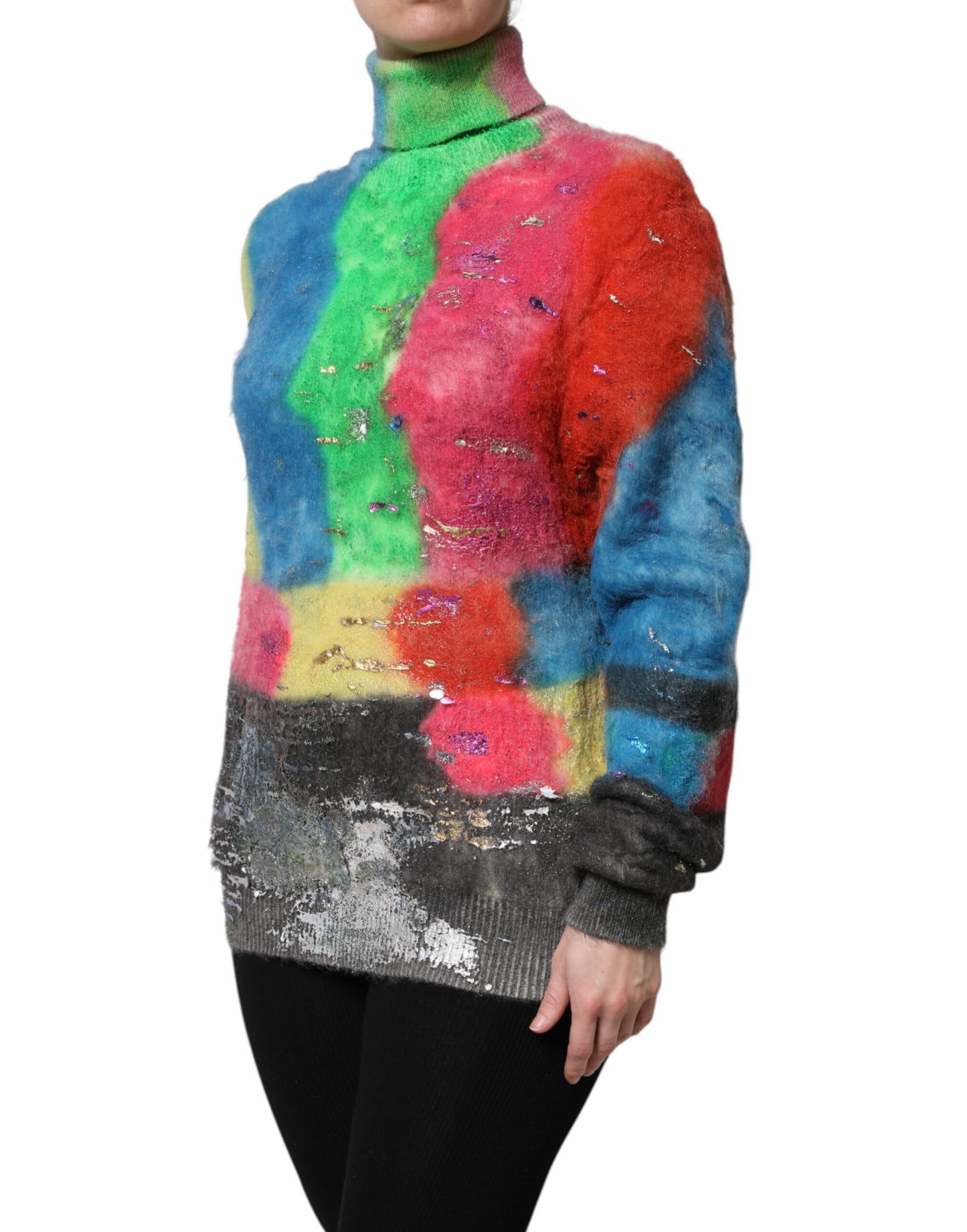 Dolce & Gabbana Multicolour Mohair Turtleneck Jumper