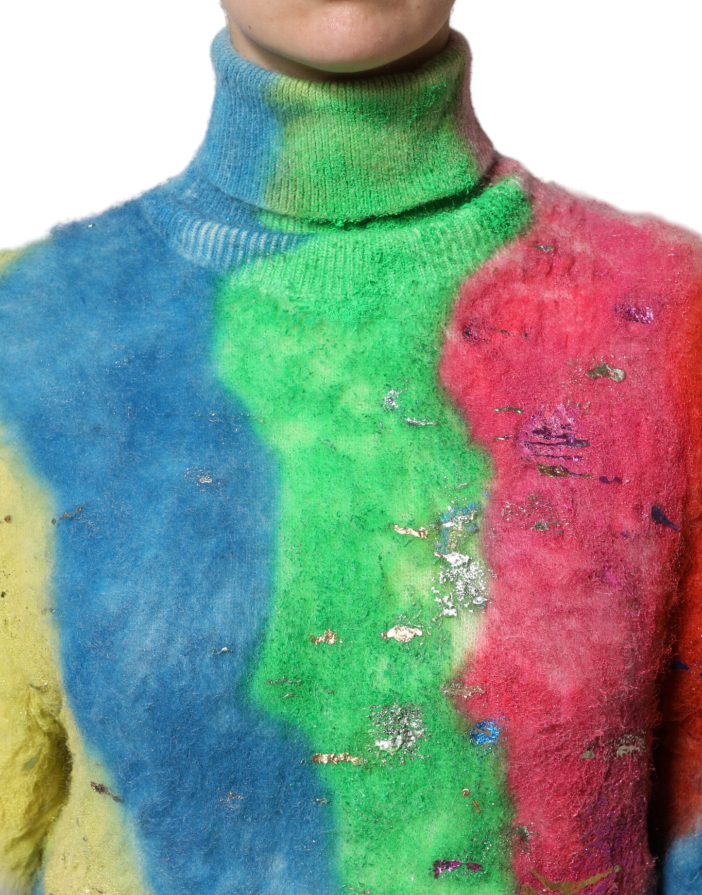 Dolce & Gabbana Multicolour Mohair Turtleneck Jumper