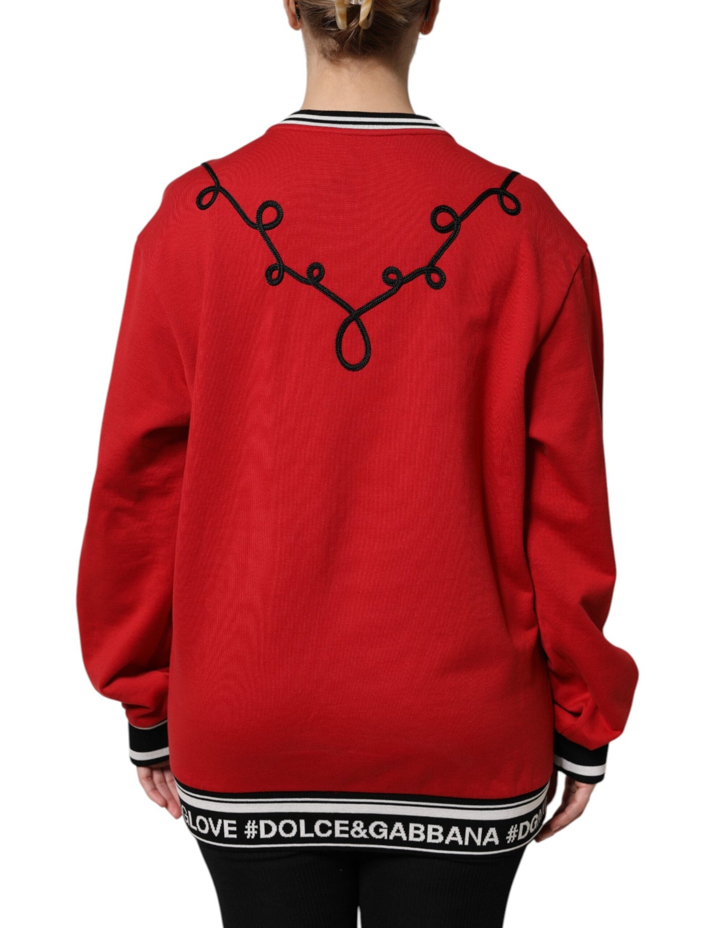 Dolce & Gabbana Red Cotton Queen #DG Millenials Jumper