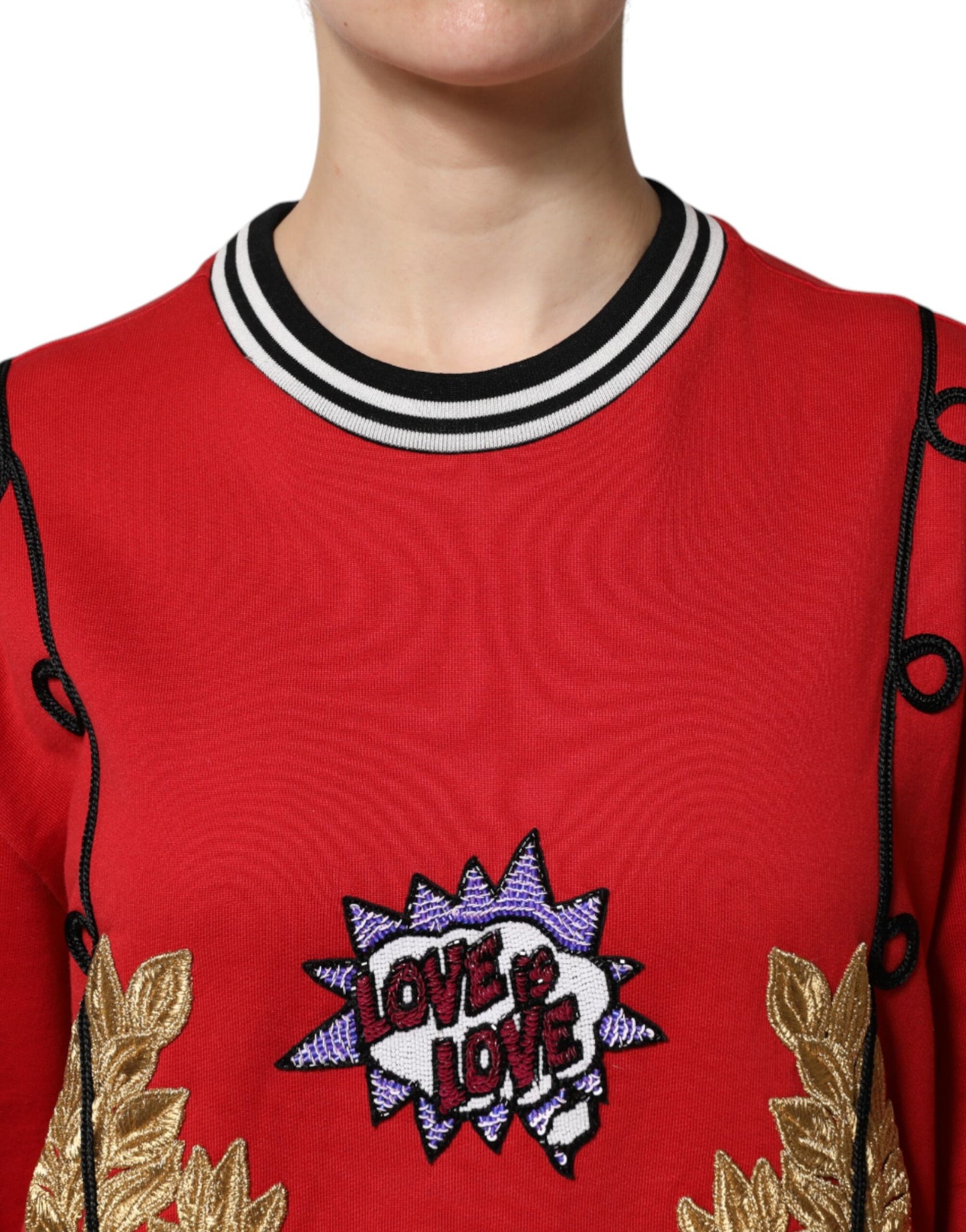 Dolce & Gabbana Red Cotton Queen #DG Millenials Jumper