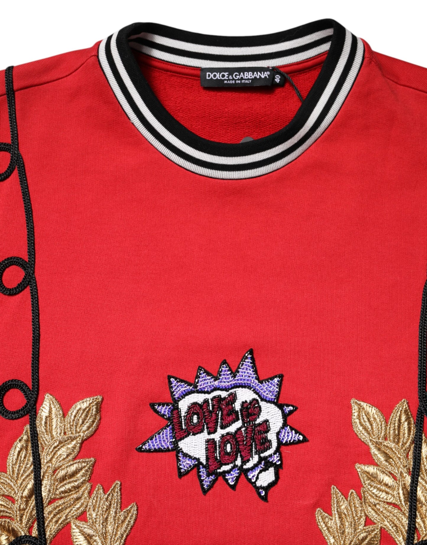 Dolce & Gabbana Red Cotton Queen #DG Millenials Jumper