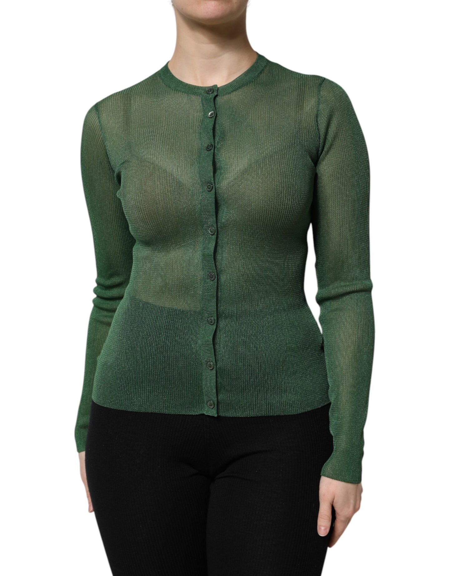 Dolce & Gabbana Green Button-Up Cardigan
