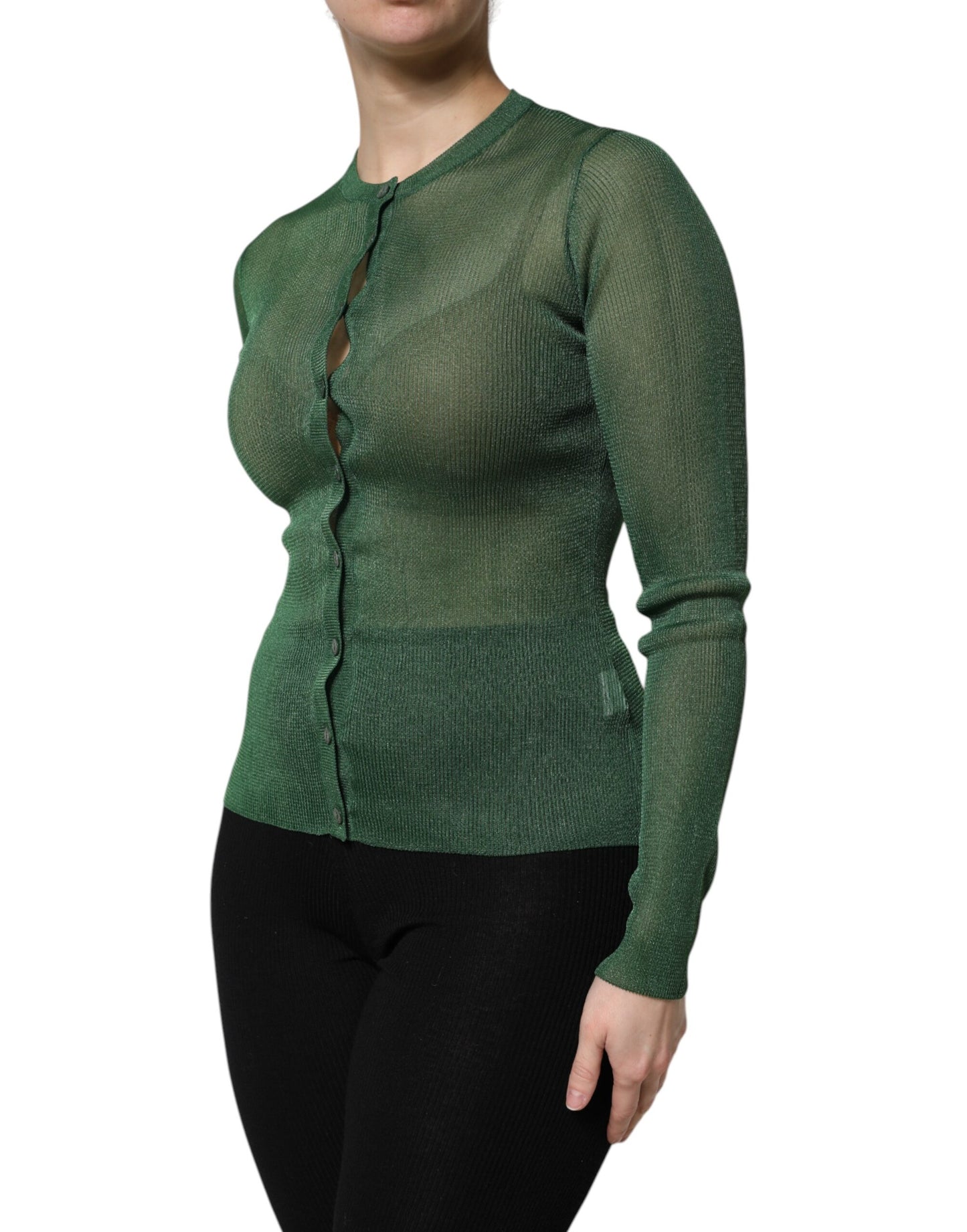 Dolce & Gabbana Green Button-Up Cardigan