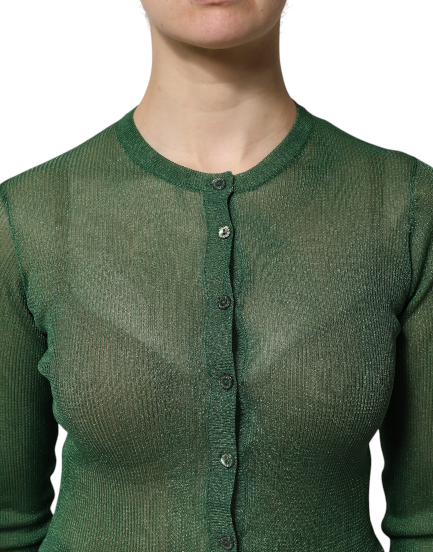 Dolce & Gabbana Green Button-Up Cardigan