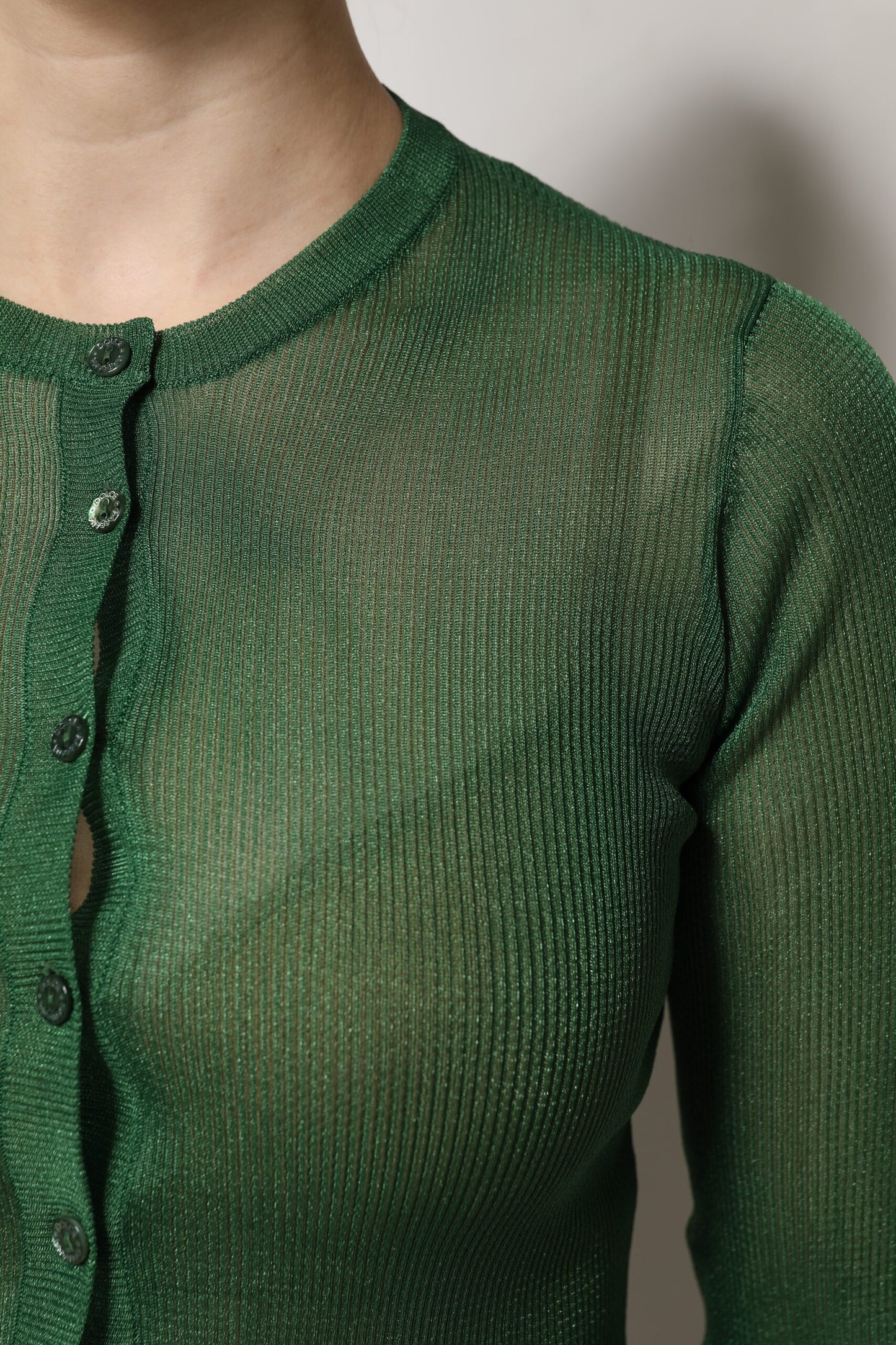 Dolce & Gabbana Green Button-Up Cardigan