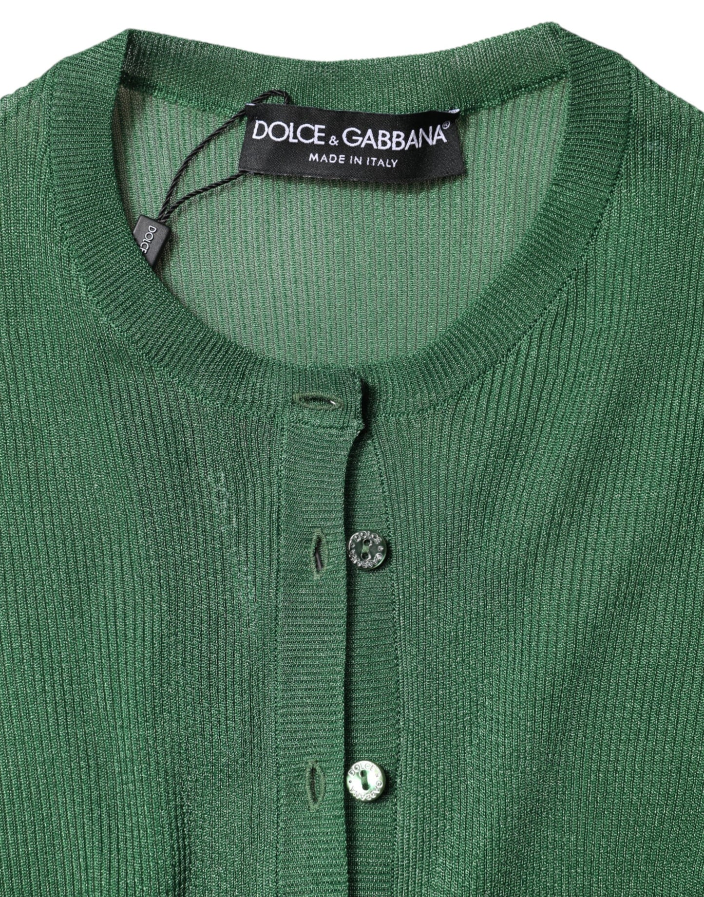 Dolce & Gabbana Green Button-Up Cardigan