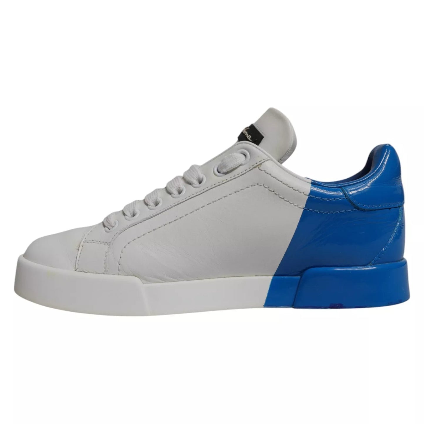 Dolce & Gabbana White & Blue Logo Portofino Sneakers for Women