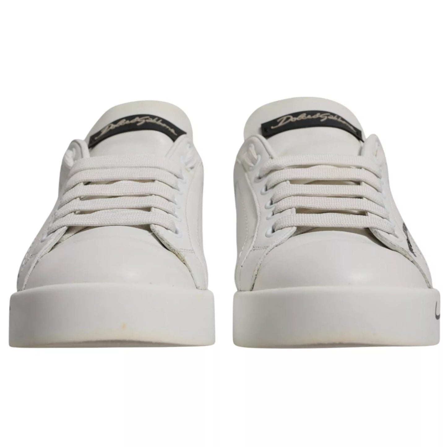 Dolce & Gabbana White & Blue Logo Portofino Sneakers for Women