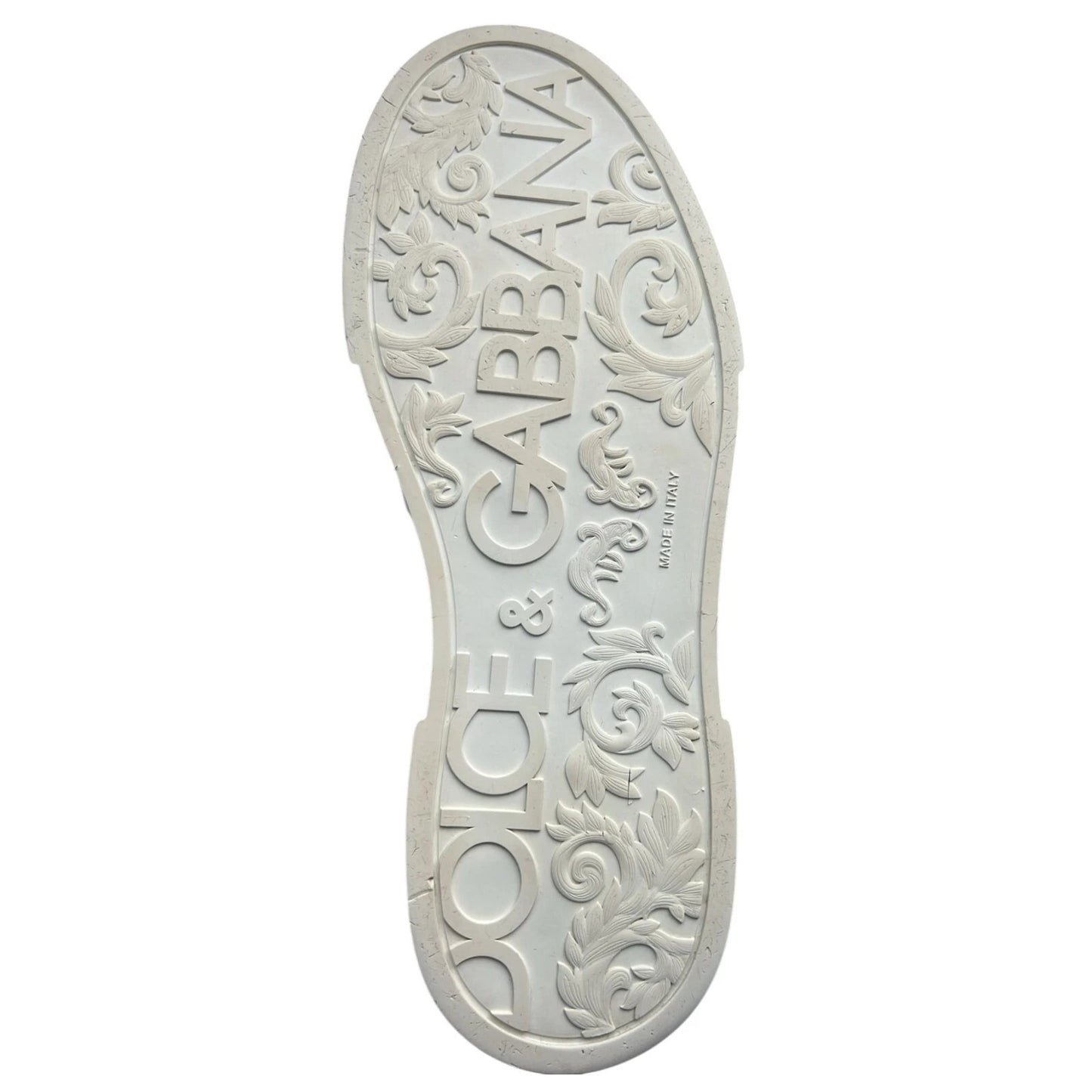 Dolce & Gabbana White Leather DG Logo Low Top Sneakers
