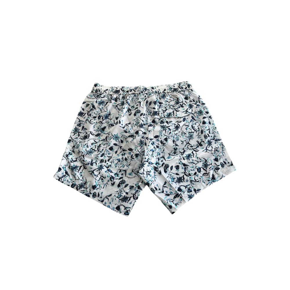 Trussardi Beachwear Men's Swim Shorts – White Floral Print