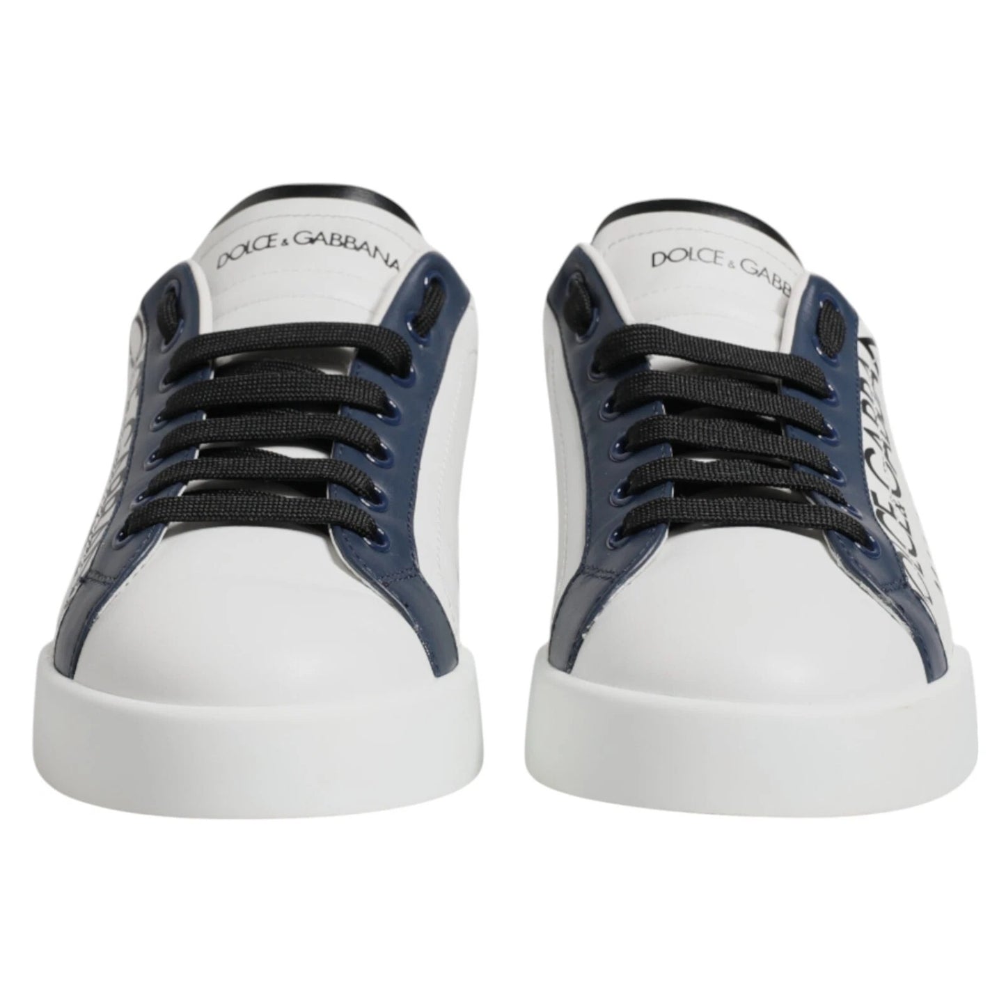 Dolce & Gabbana White Blue Crown Low Top Men's Sneakers