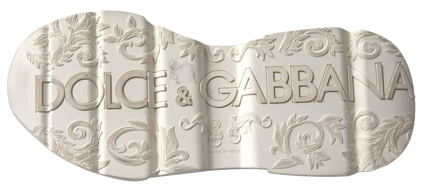 Dolce & Gabbana DAYMASTER White Beige Leather Sneakers