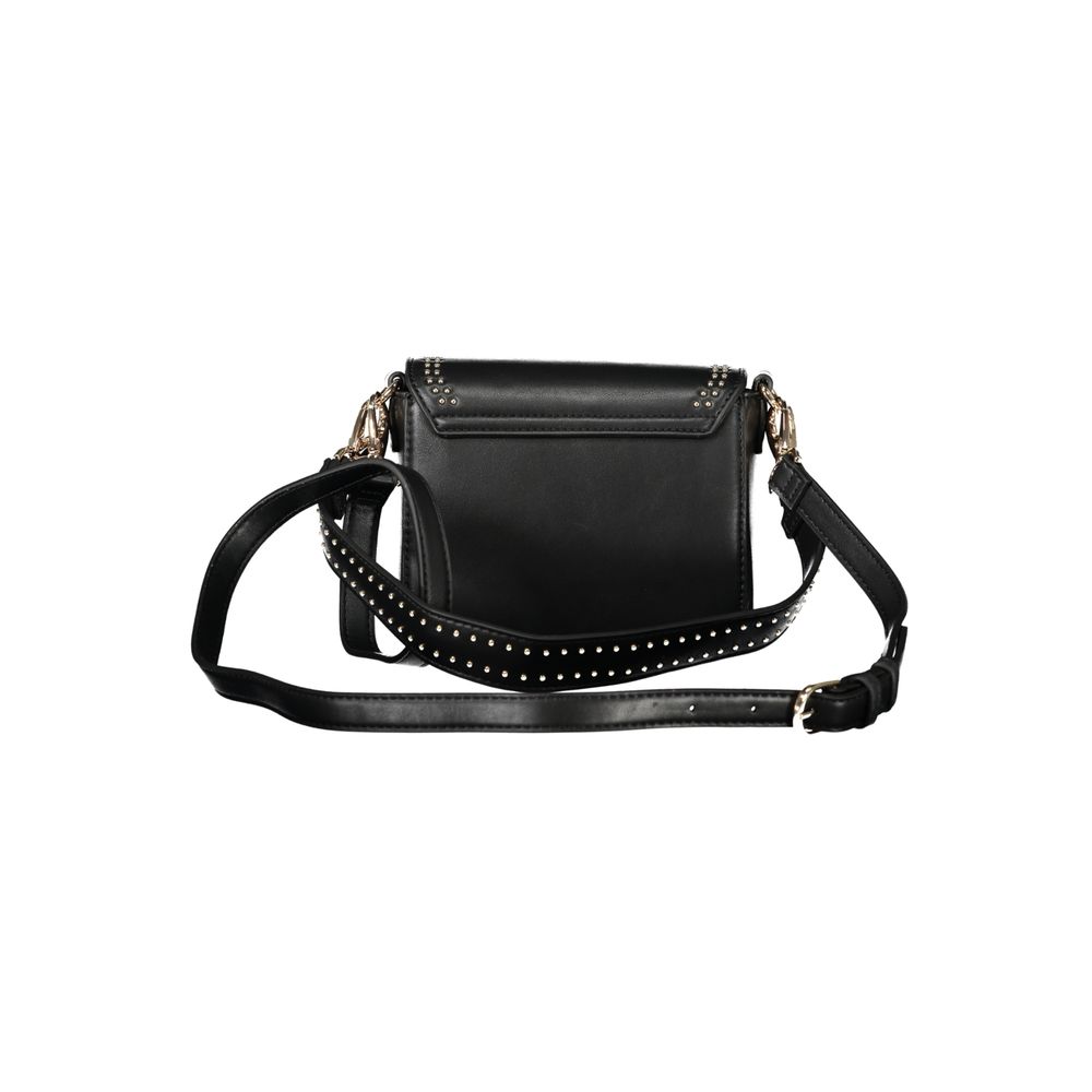 Mario Valentino Black Polyethylene Women Handbag with Contrasting Details