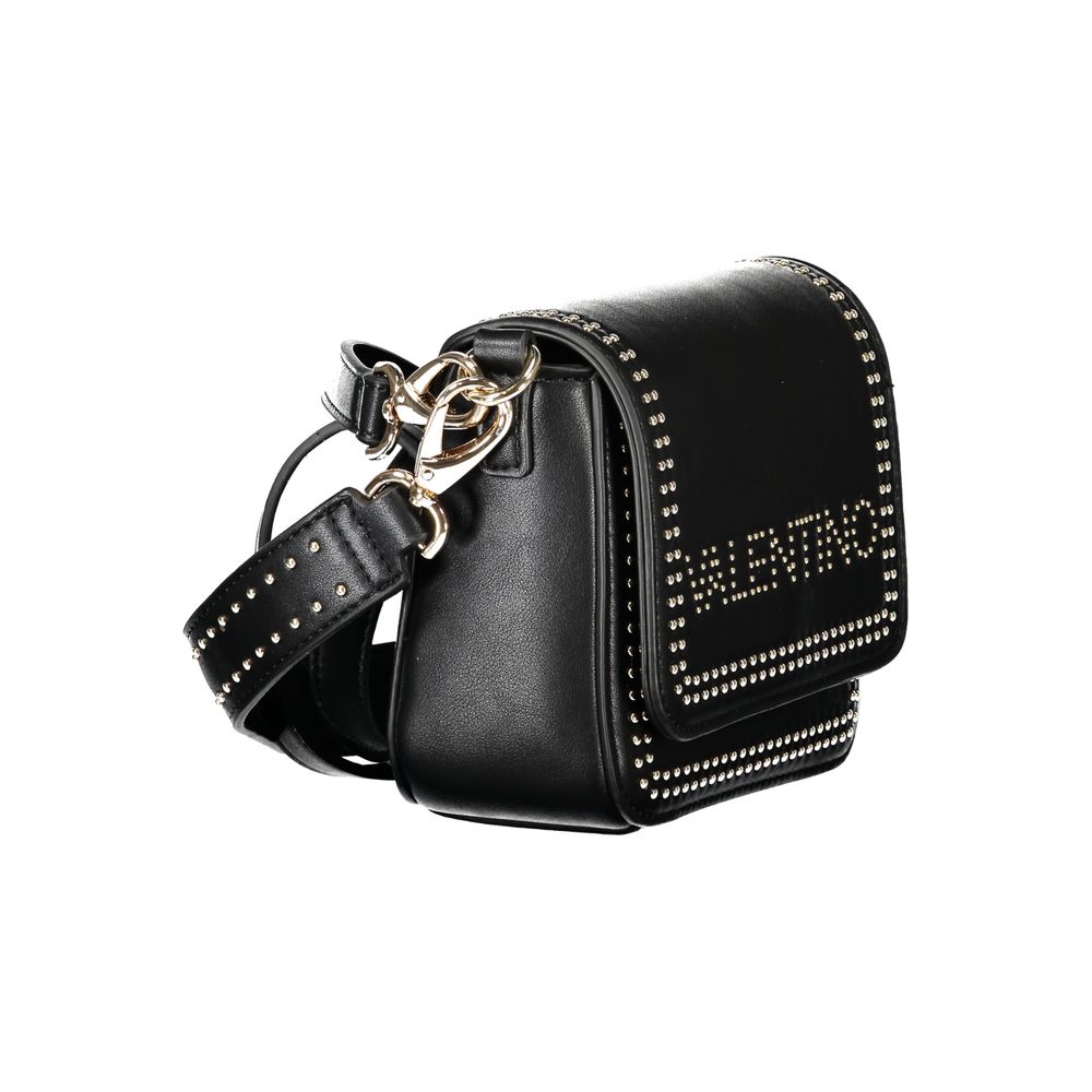 Mario Valentino Black Polyethylene Women Handbag with Contrasting Details