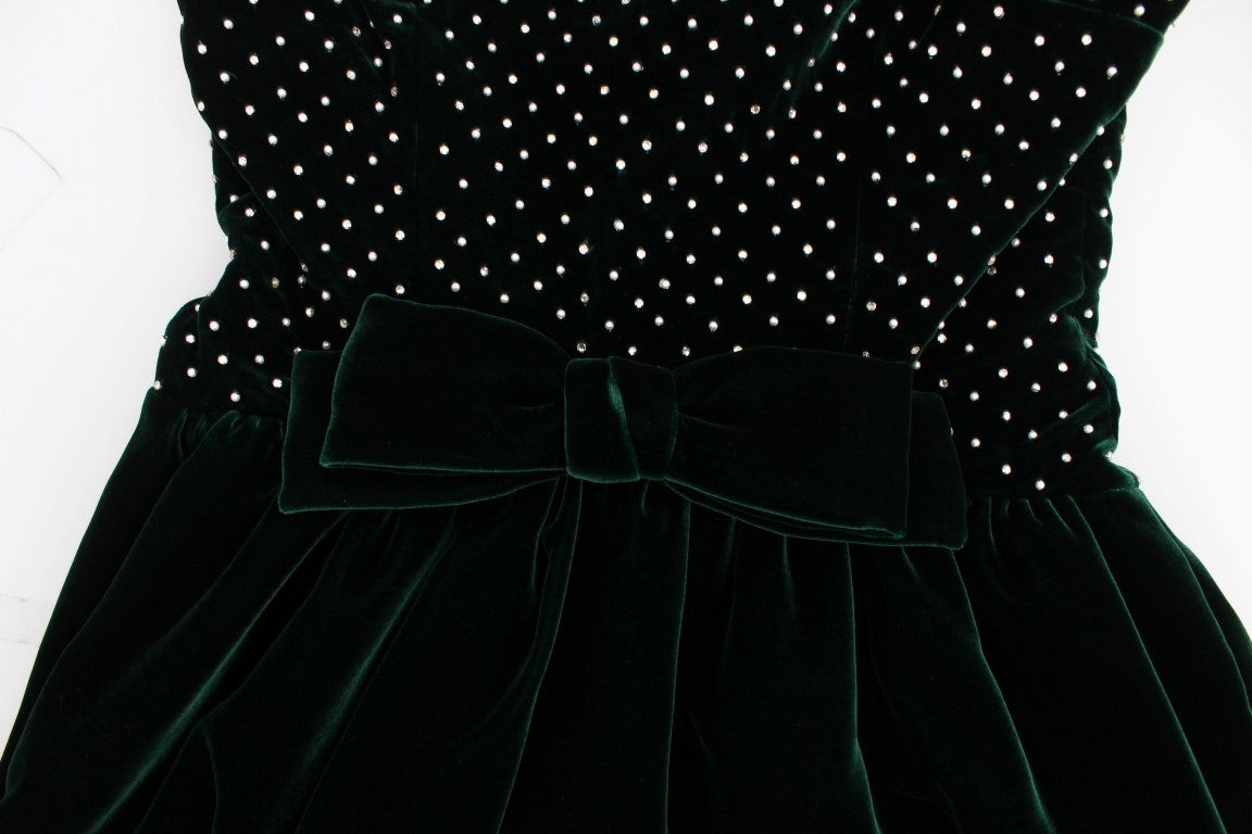 - Enchanted Emerald Velvet Crystal Maxi Dress