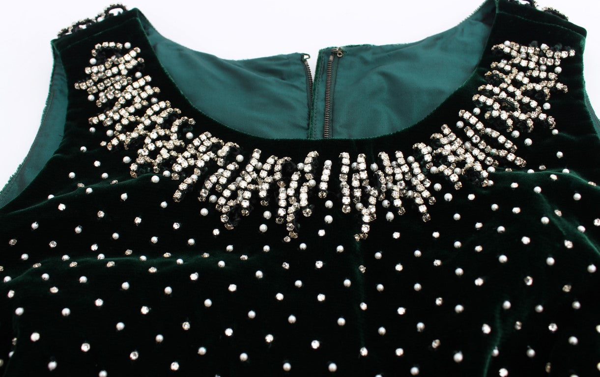 - Enchanted Emerald Velvet Crystal Maxi Dress