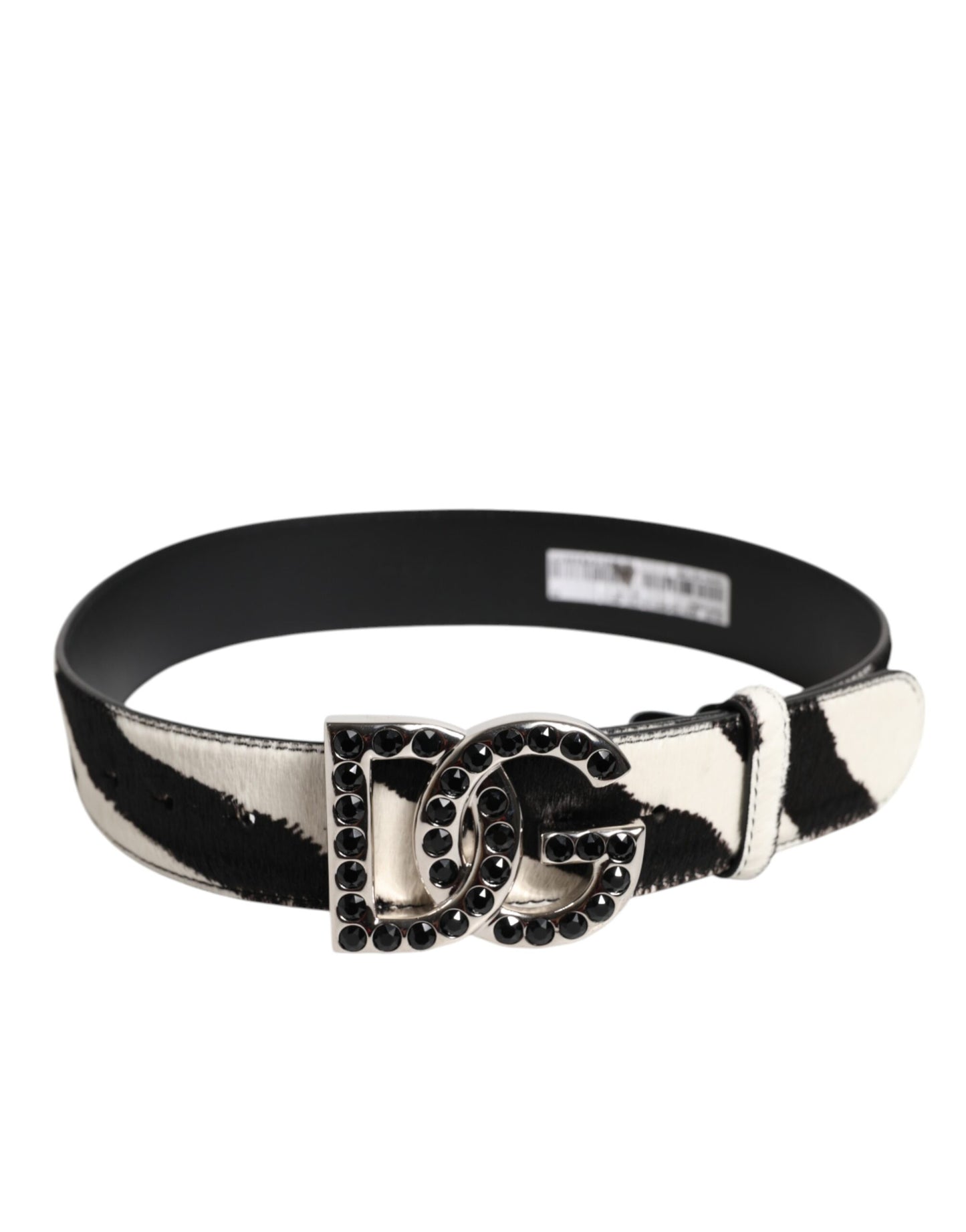 Dolce & Gabbana Zebra Print Leather Buckle Belt