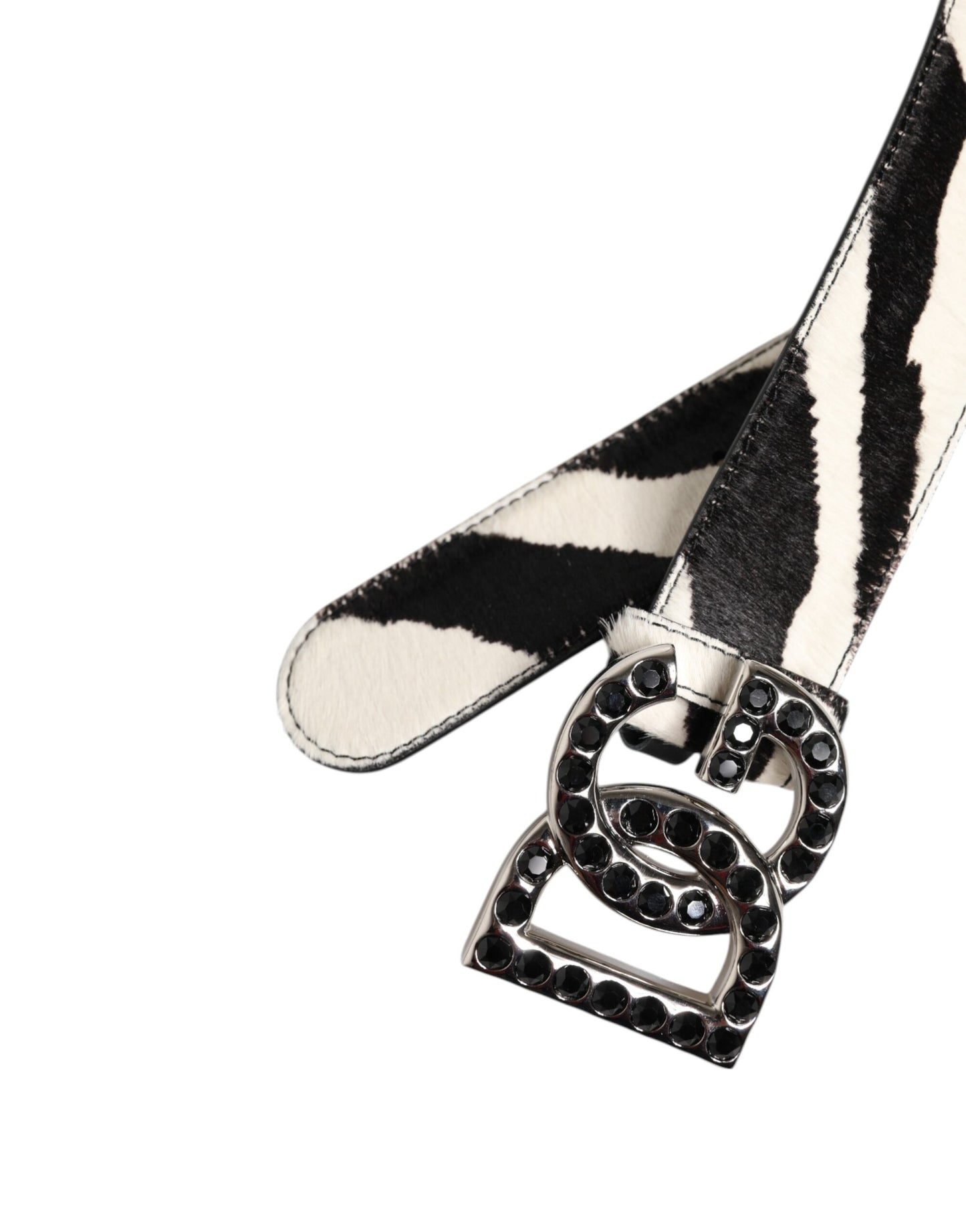 Dolce & Gabbana Zebra Print Leather Buckle Belt