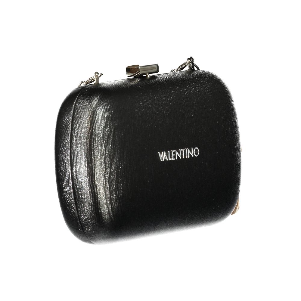 Mario Valentino Black Polyethylene Women Handbag with Chain Strap