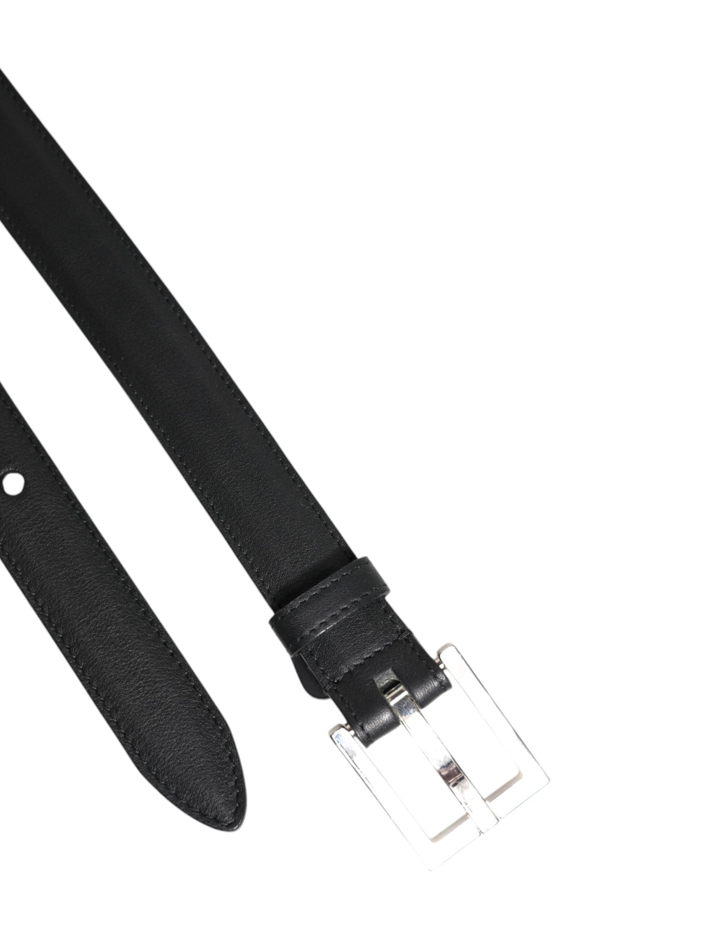 Dolce & Gabbana Black Calfskin Leather Buckle Belt