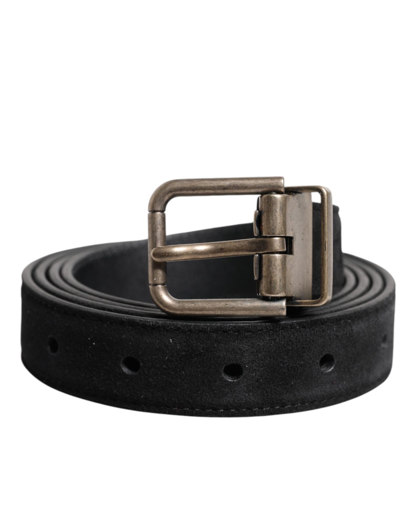 Dolce & Gabbana Black Calf Leather Metal Buckle Belt