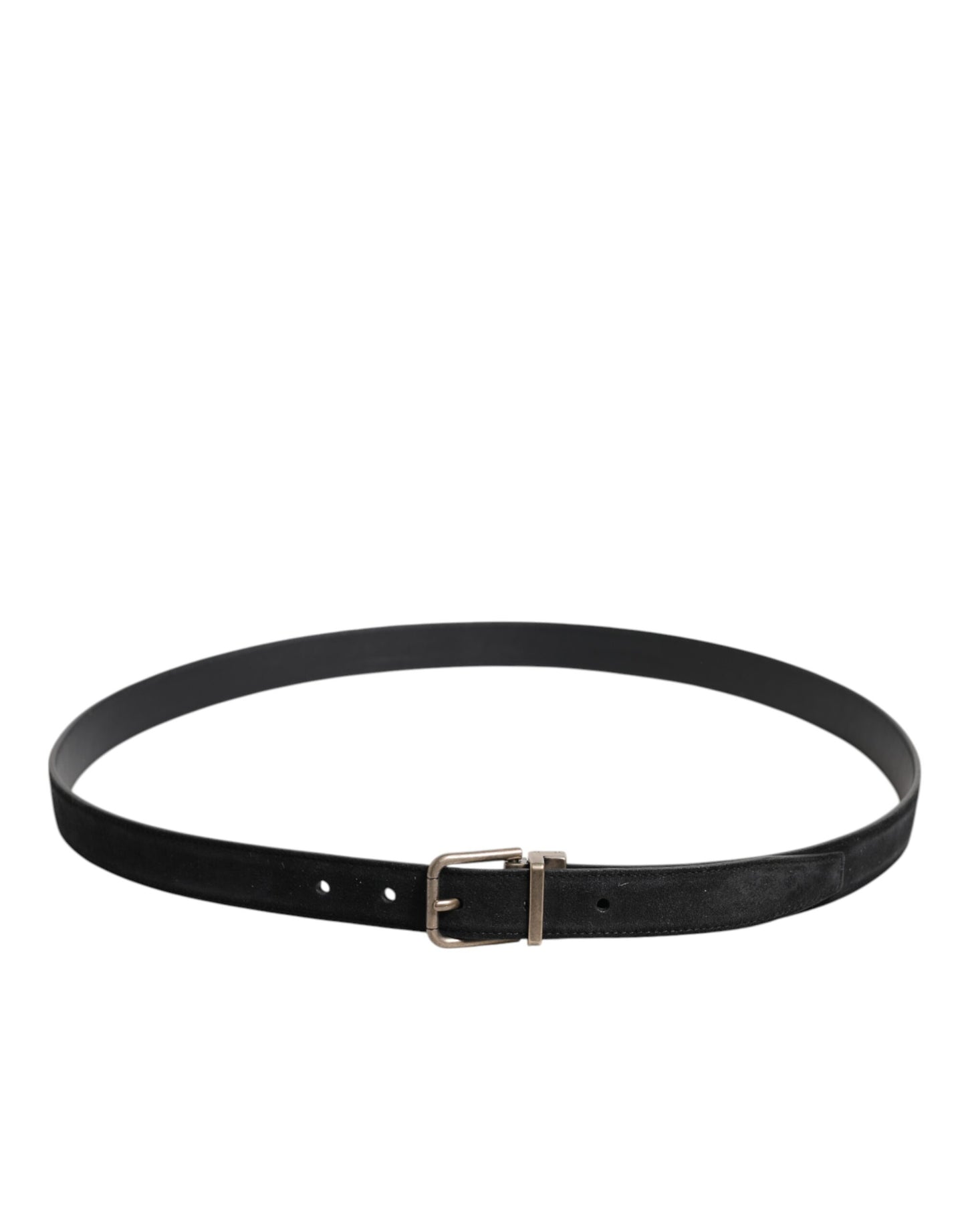 Dolce & Gabbana Black Calf Leather Metal Buckle Belt