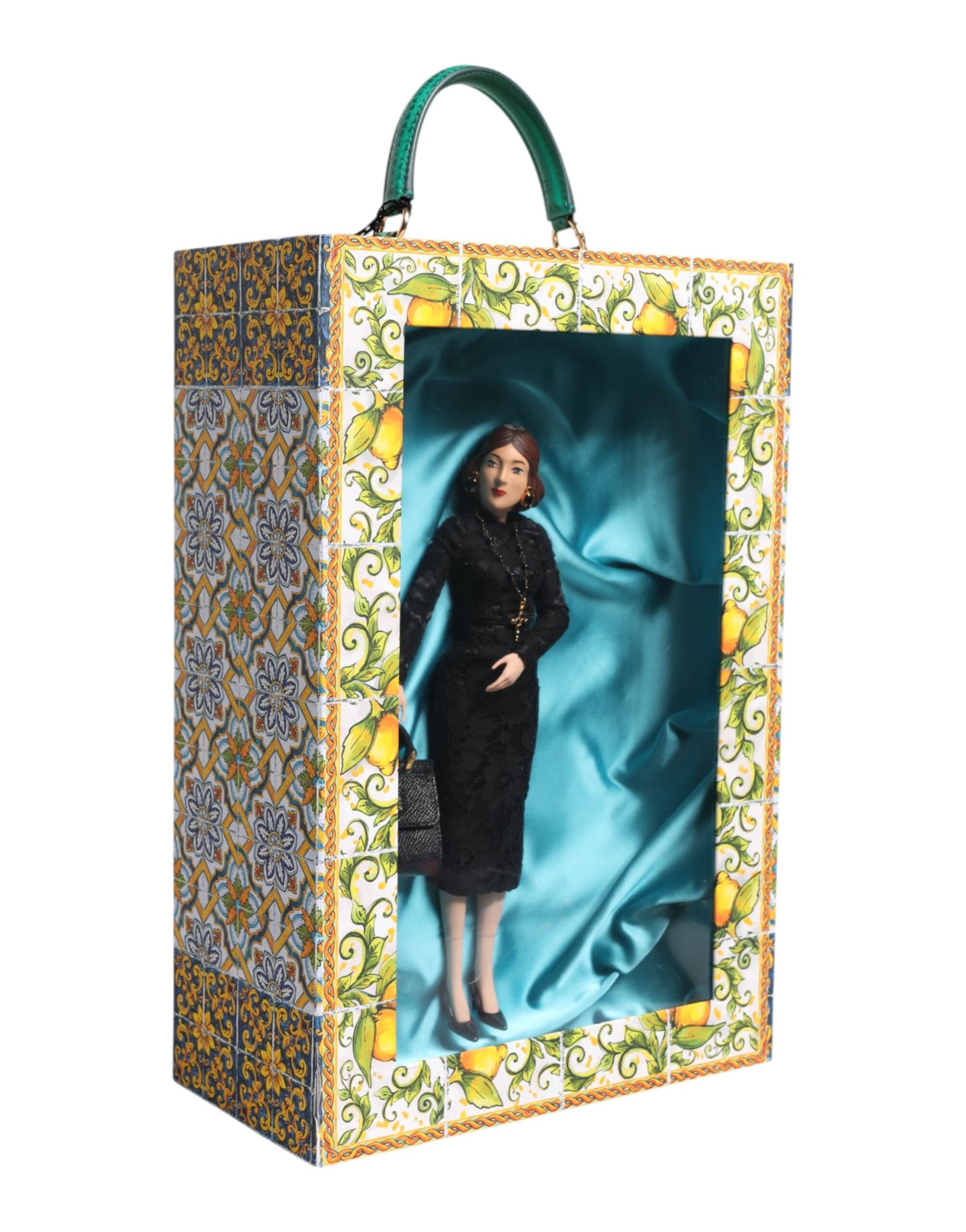 Dolce & Gabbana Black Dress MARIA Porcelain Fashion Show Leather Sicily Doll