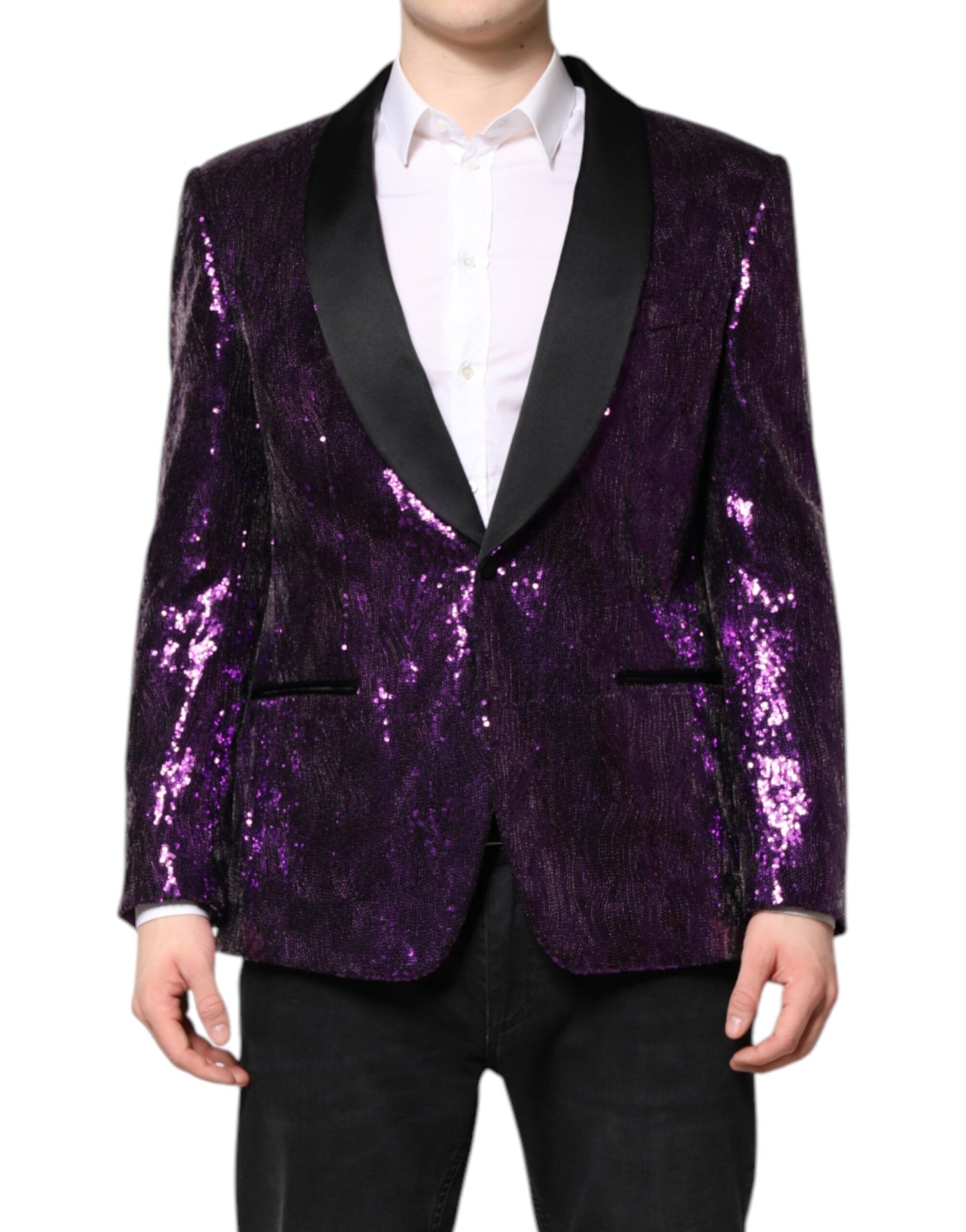 Dolce & Gabbana Purple SICILIA Sequin Embellished Coat Jacket