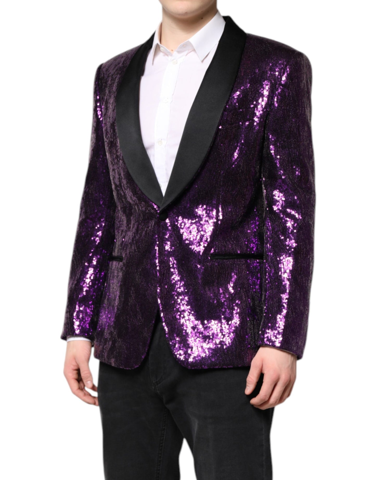 Dolce & Gabbana Purple SICILIA Sequin Embellished Coat Jacket