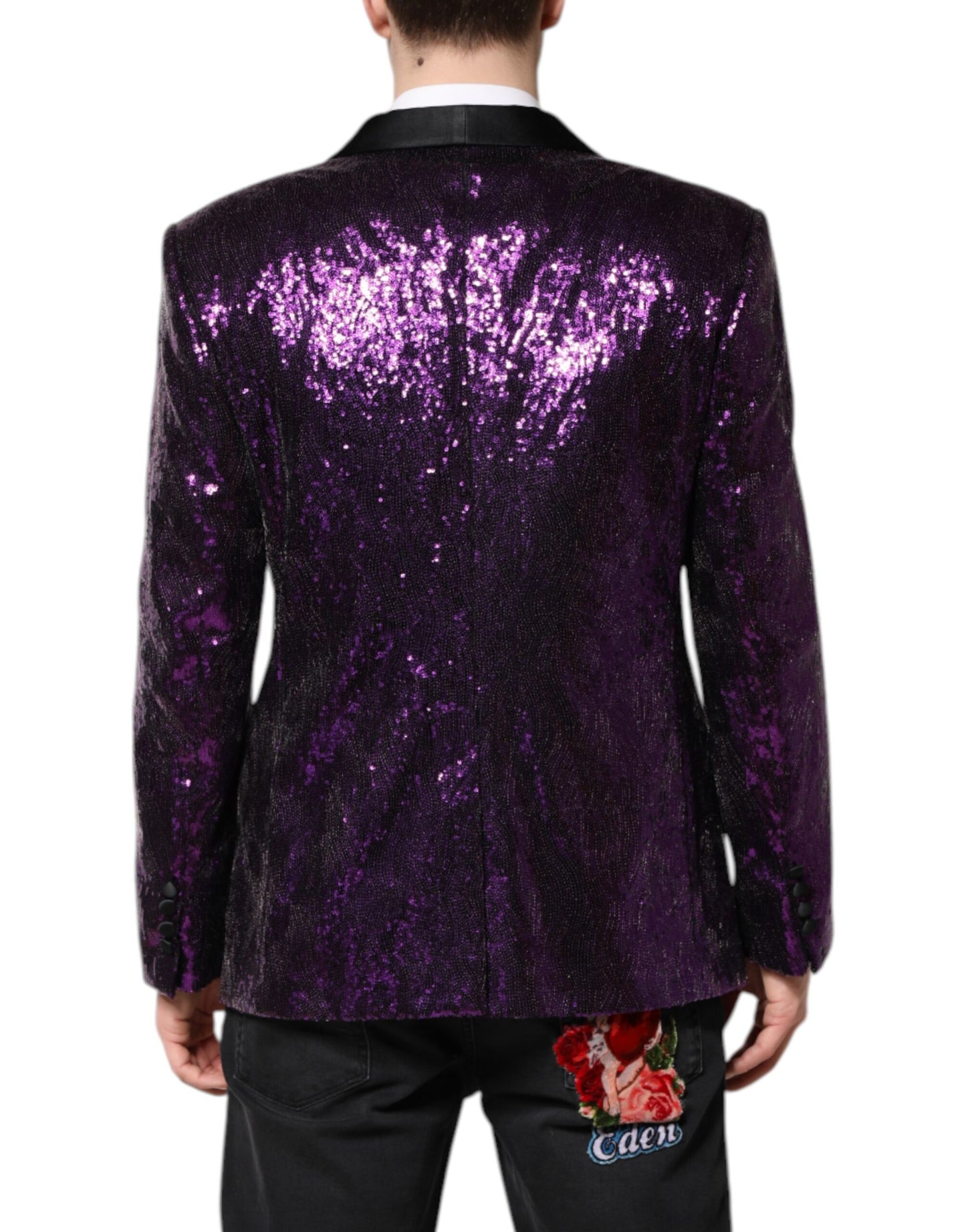 Dolce & Gabbana Purple SICILIA Sequin Embellished Coat Jacket