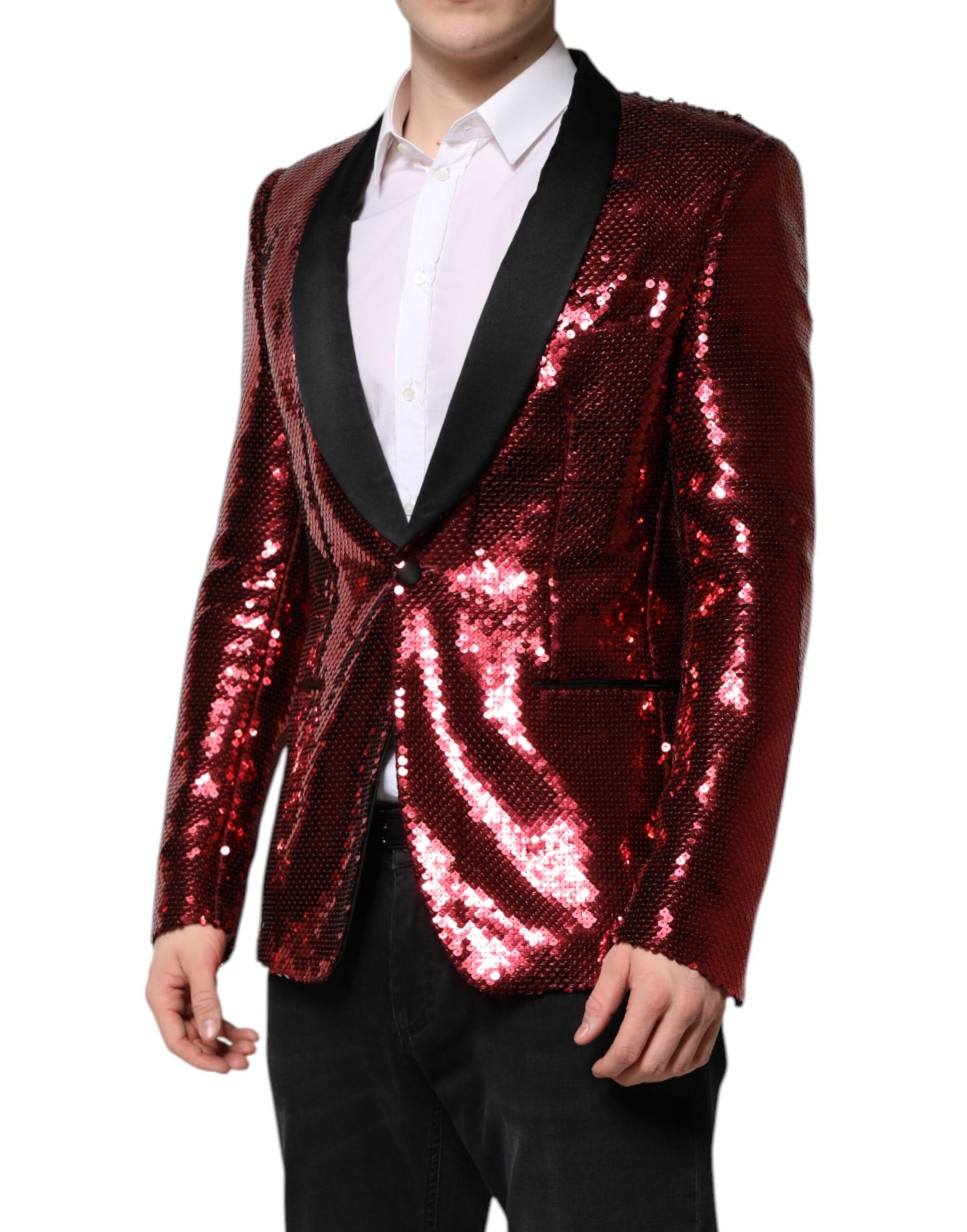 Dolce & Gabbana Red SICILIA Sequin Embellished Blazer Jacket