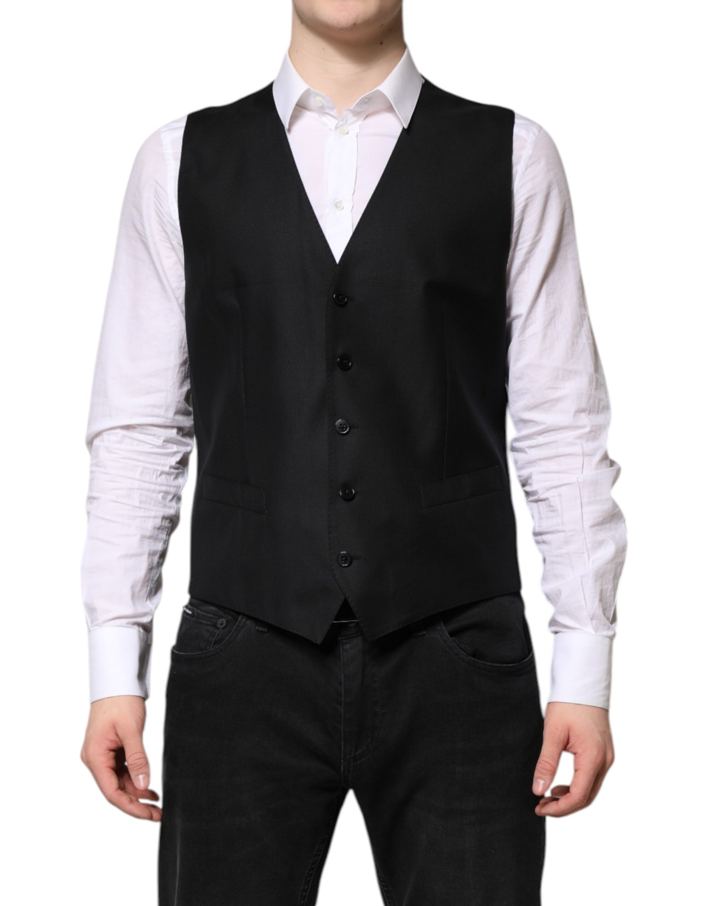 Dolce & Gabbana Black Single Breasted Suit with Vest
