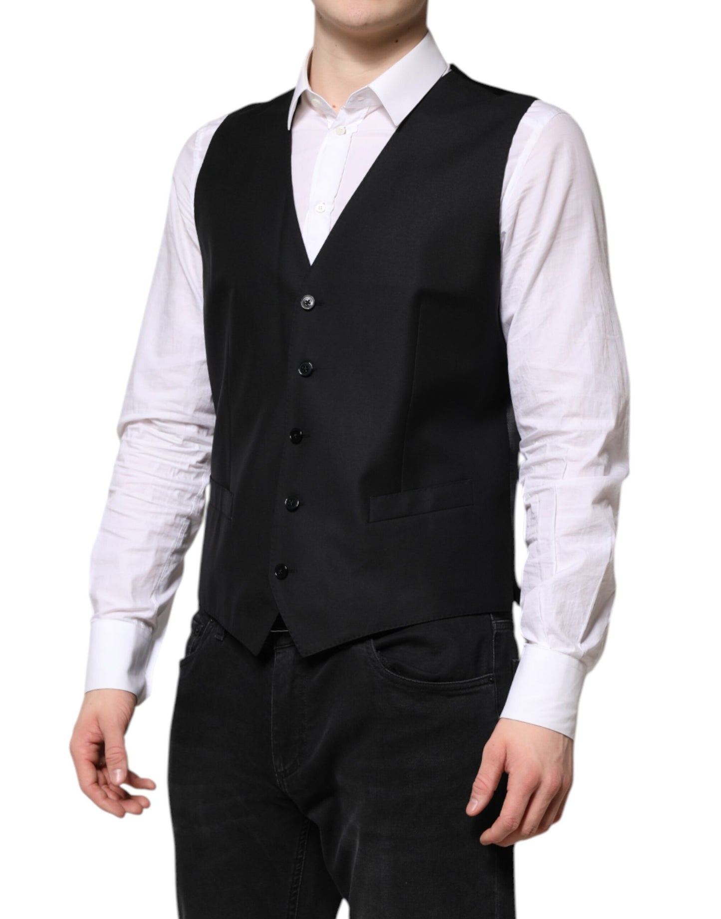 Dolce & Gabbana Black Single Breasted Suit with Vest