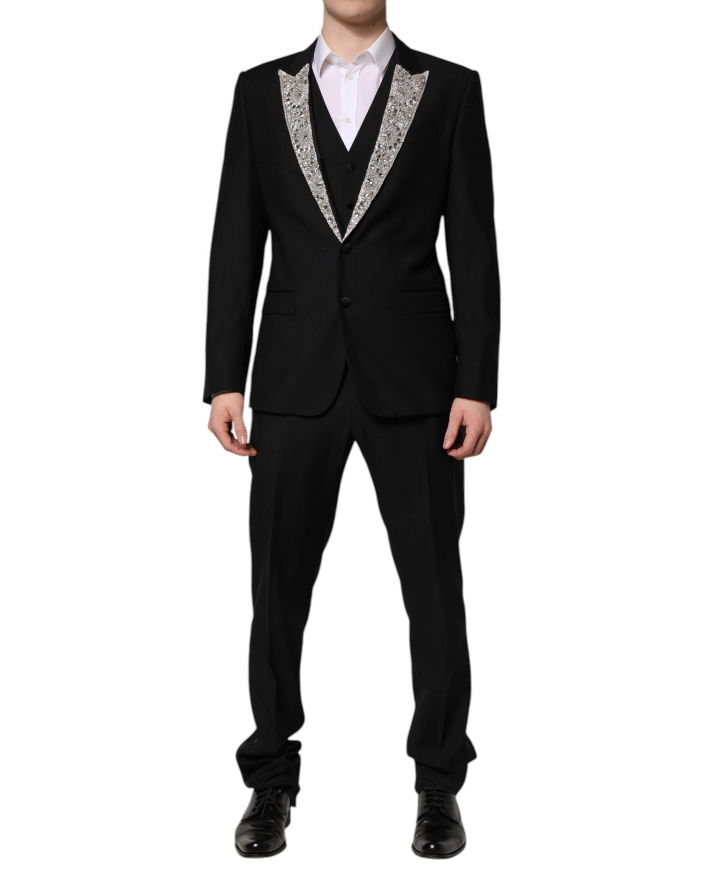 Dolce & Gabbana Black MARTINI Crystal Embellished 3-Piece Suit