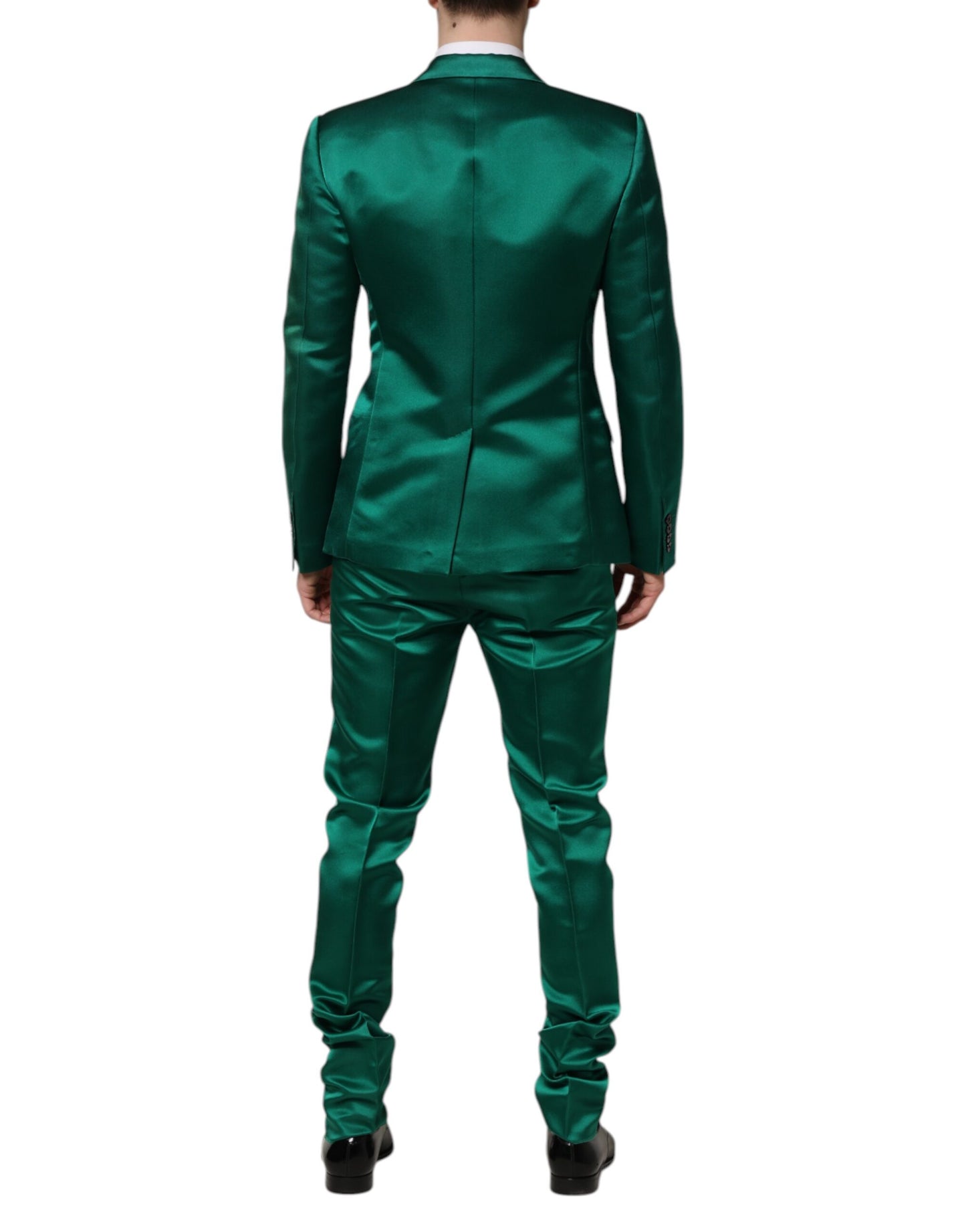 Dolce & Gabbana Green Silk Three-Piece Suit