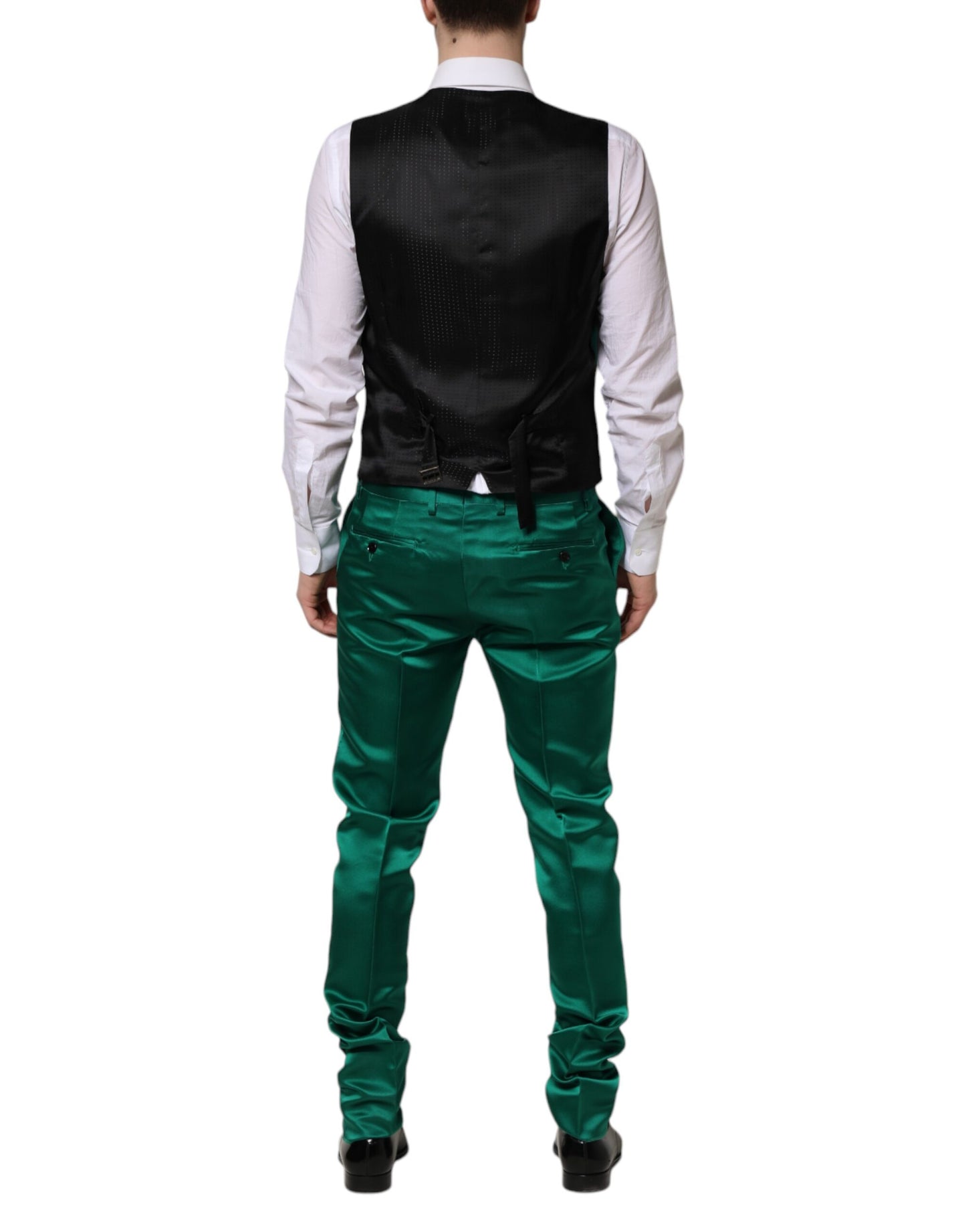 Dolce & Gabbana Green Silk Three-Piece Suit
