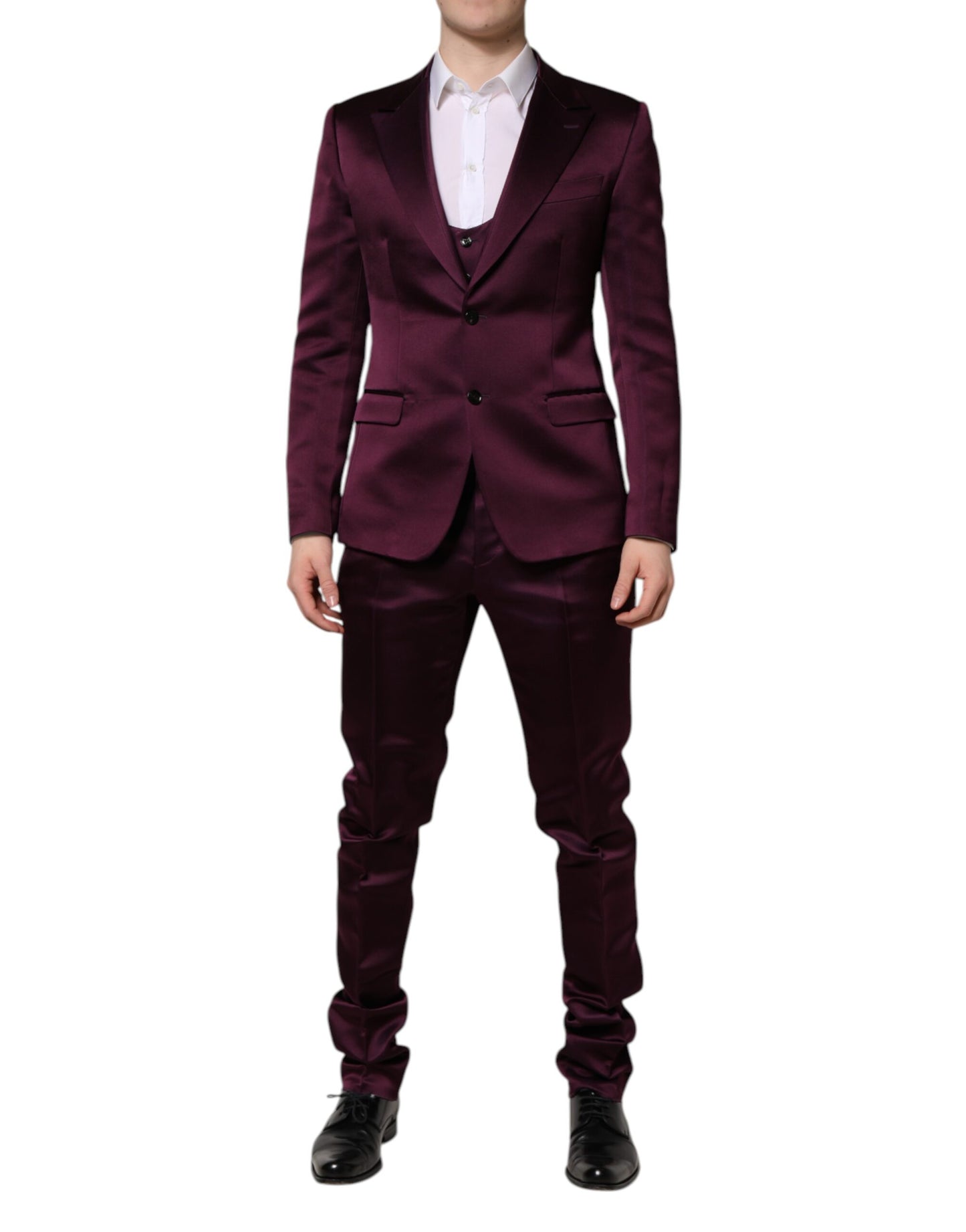 Dolce & Gabbana Dark Purple Silk 3-Piece Suit