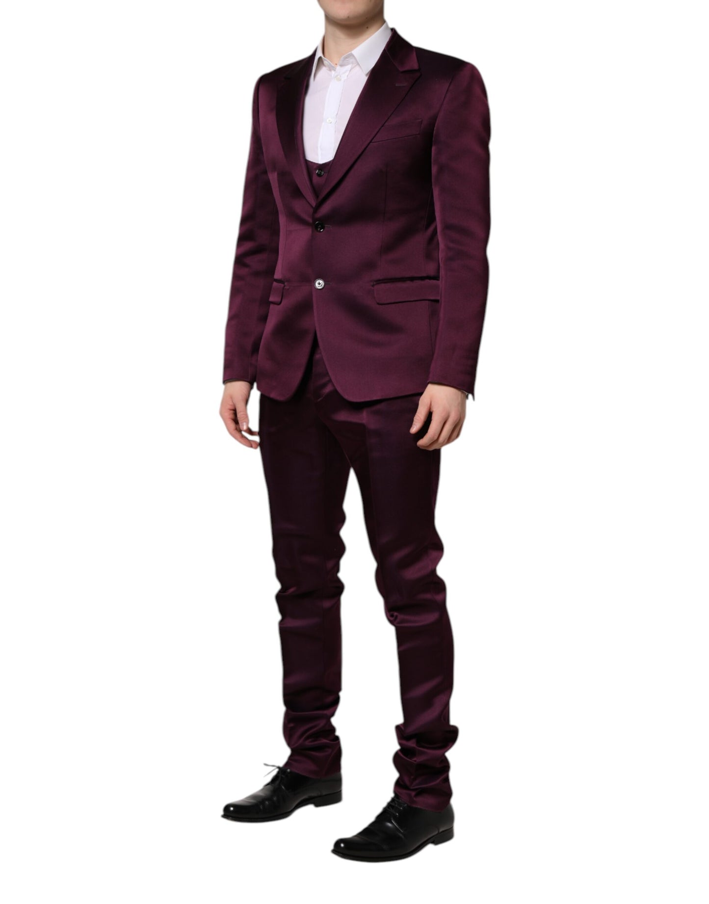 Dolce & Gabbana Dark Purple Silk 3-Piece Suit