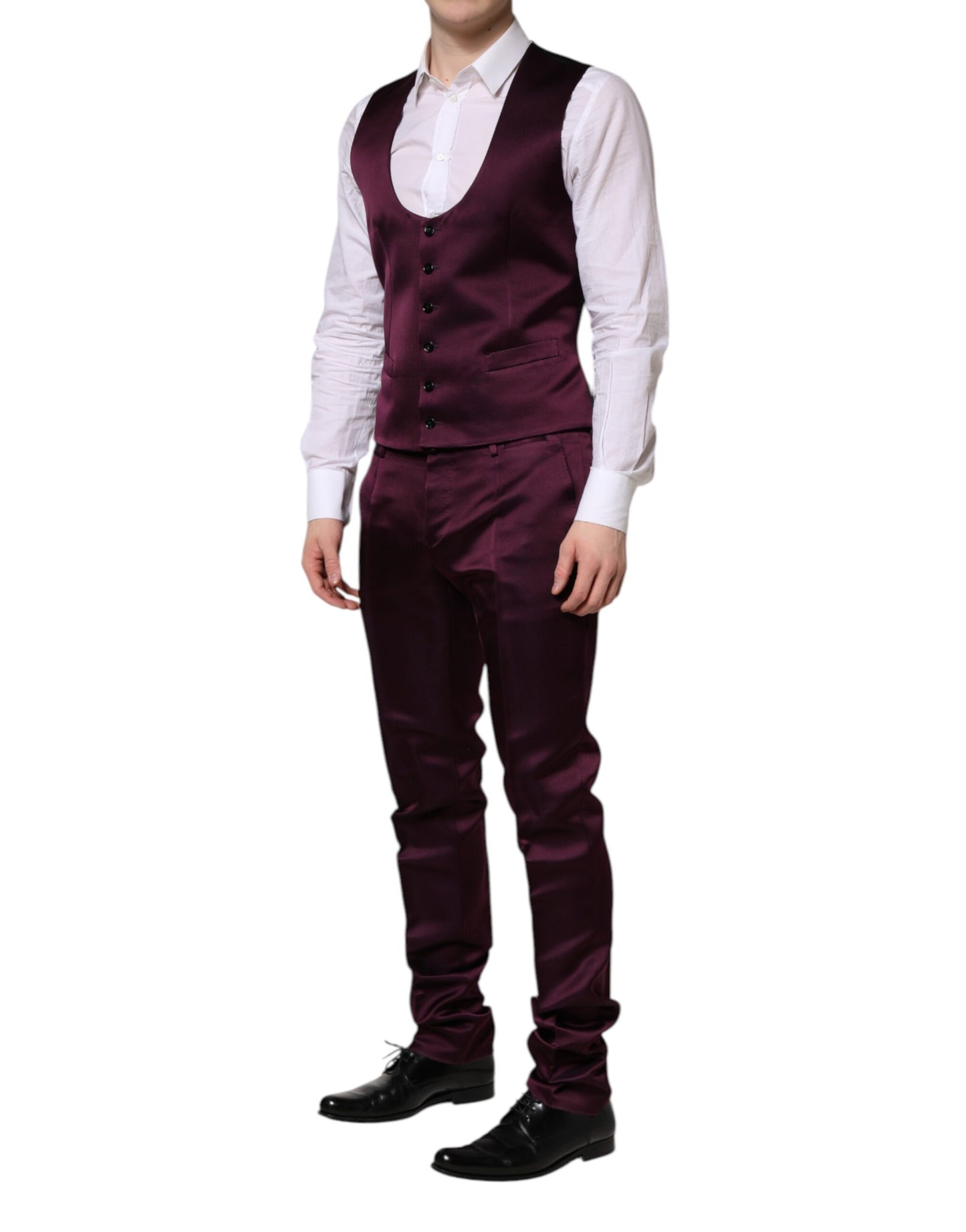 Dolce & Gabbana Dark Purple Silk 3-Piece Suit