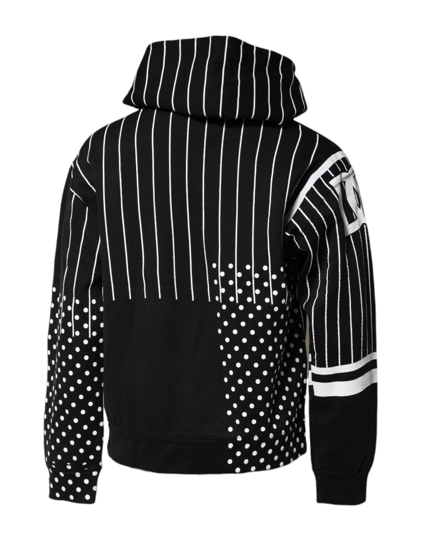 Dolce & Gabbana Black and White Stripe Hooded Sweatshirt