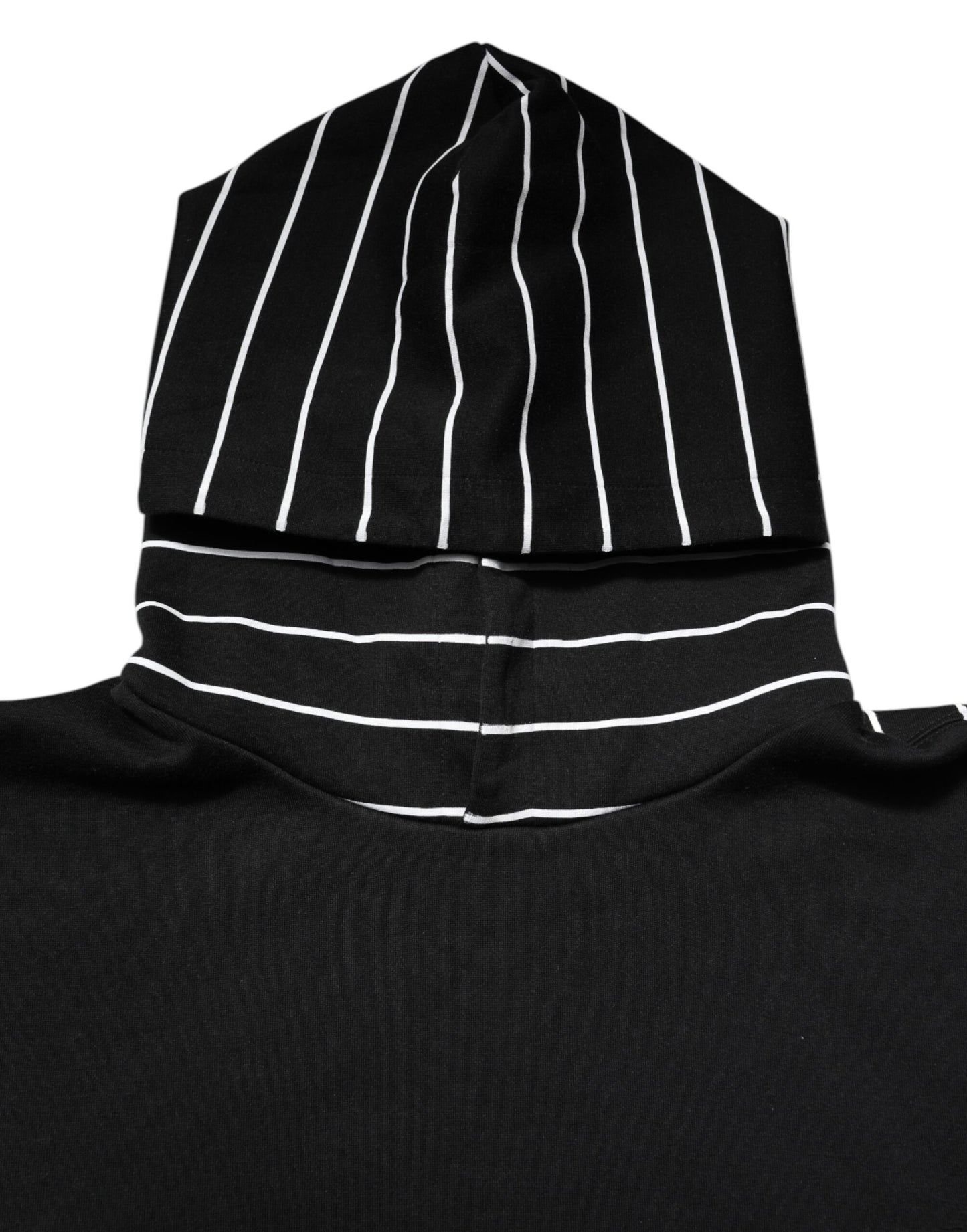 Dolce & Gabbana Black and White Stripe Hooded Sweatshirt