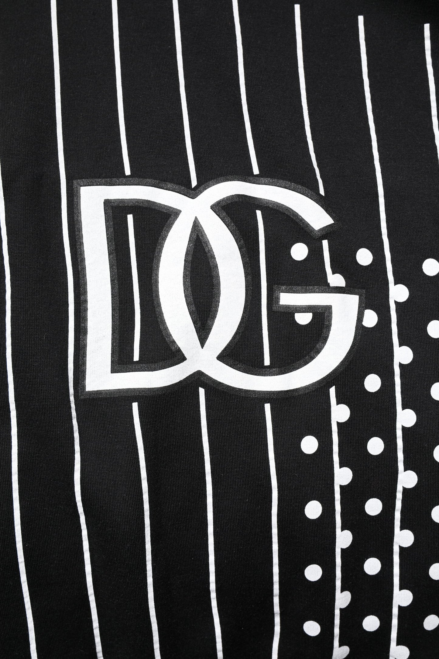 Dolce & Gabbana Black and White Stripe Hooded Sweatshirt