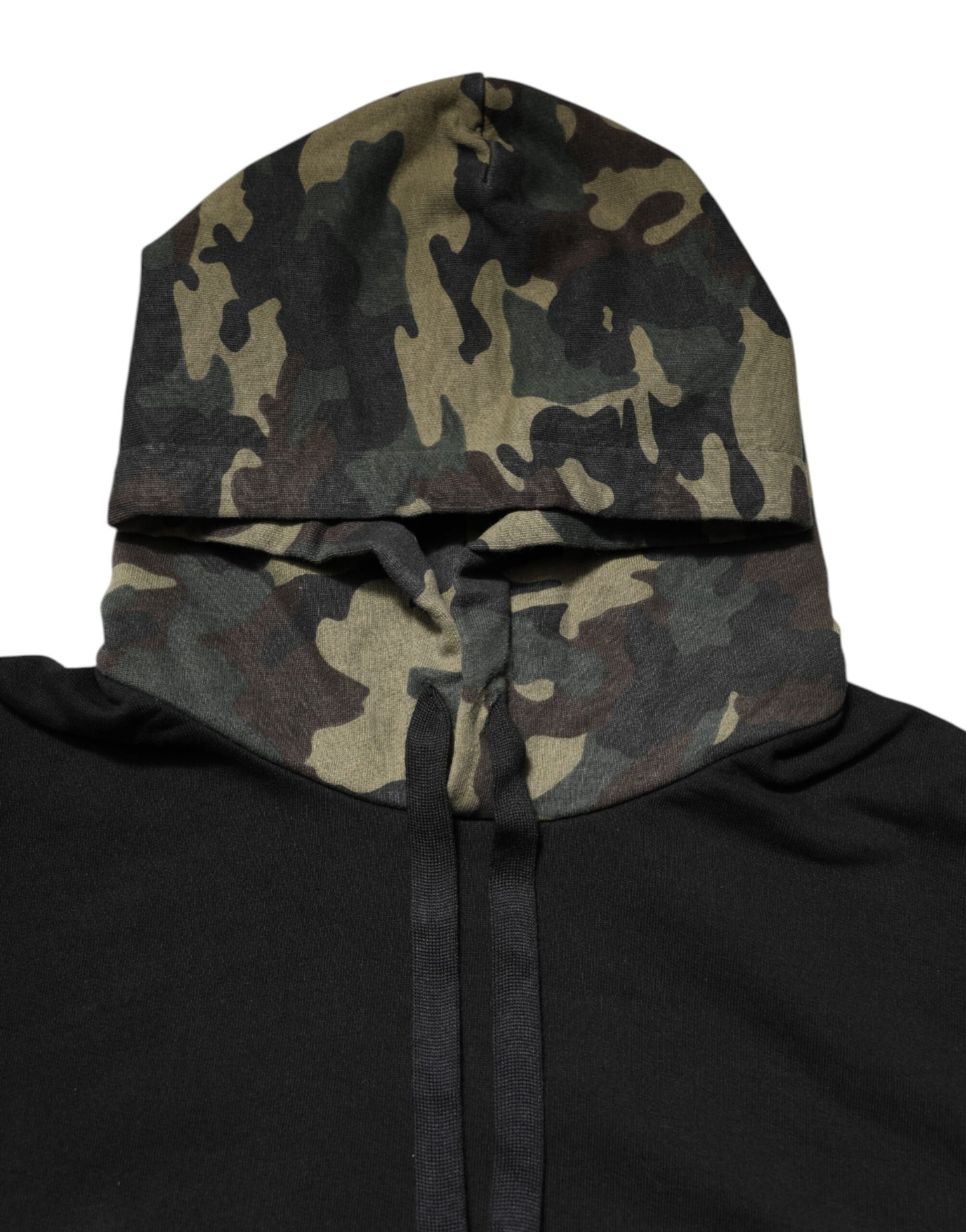 Dolce & Gabbana Black Camouflage Hooded Pullover Sweatshirt