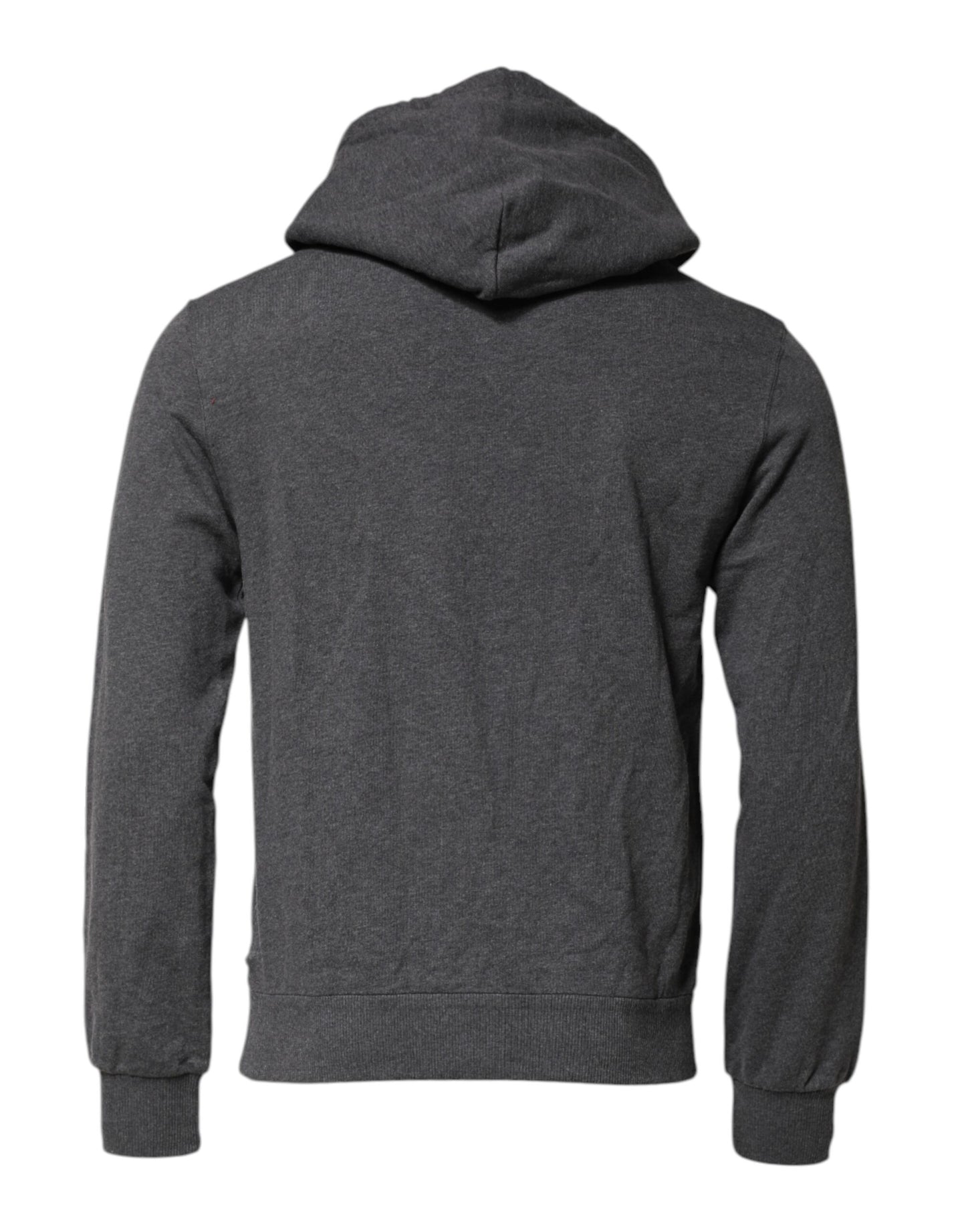 Dolce & Gabbana Gray Logo Patch Hooded Sweatshirt