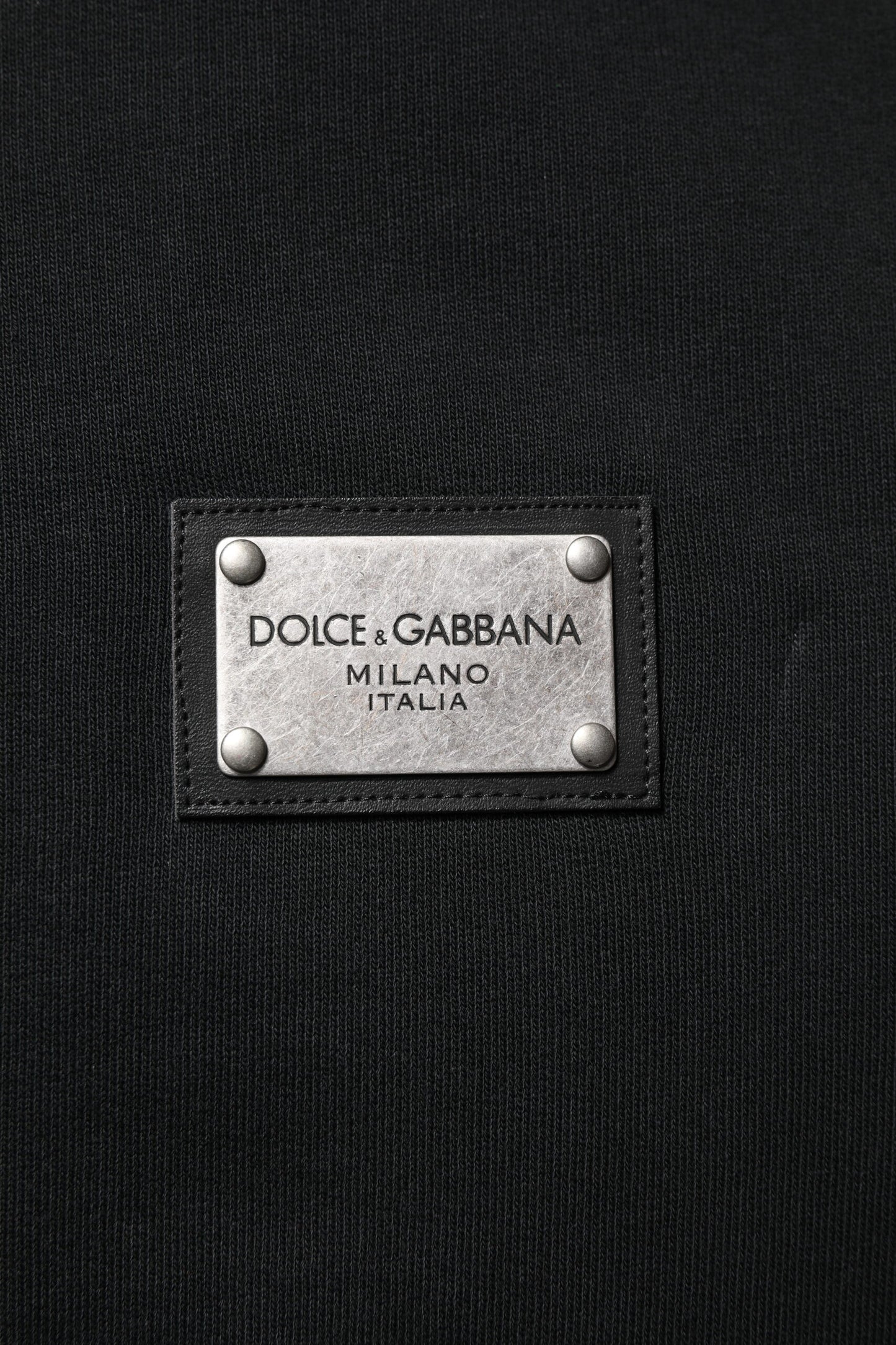Dolce & Gabbana Black Logo Full Zip Hooded Sweatshirt for Men